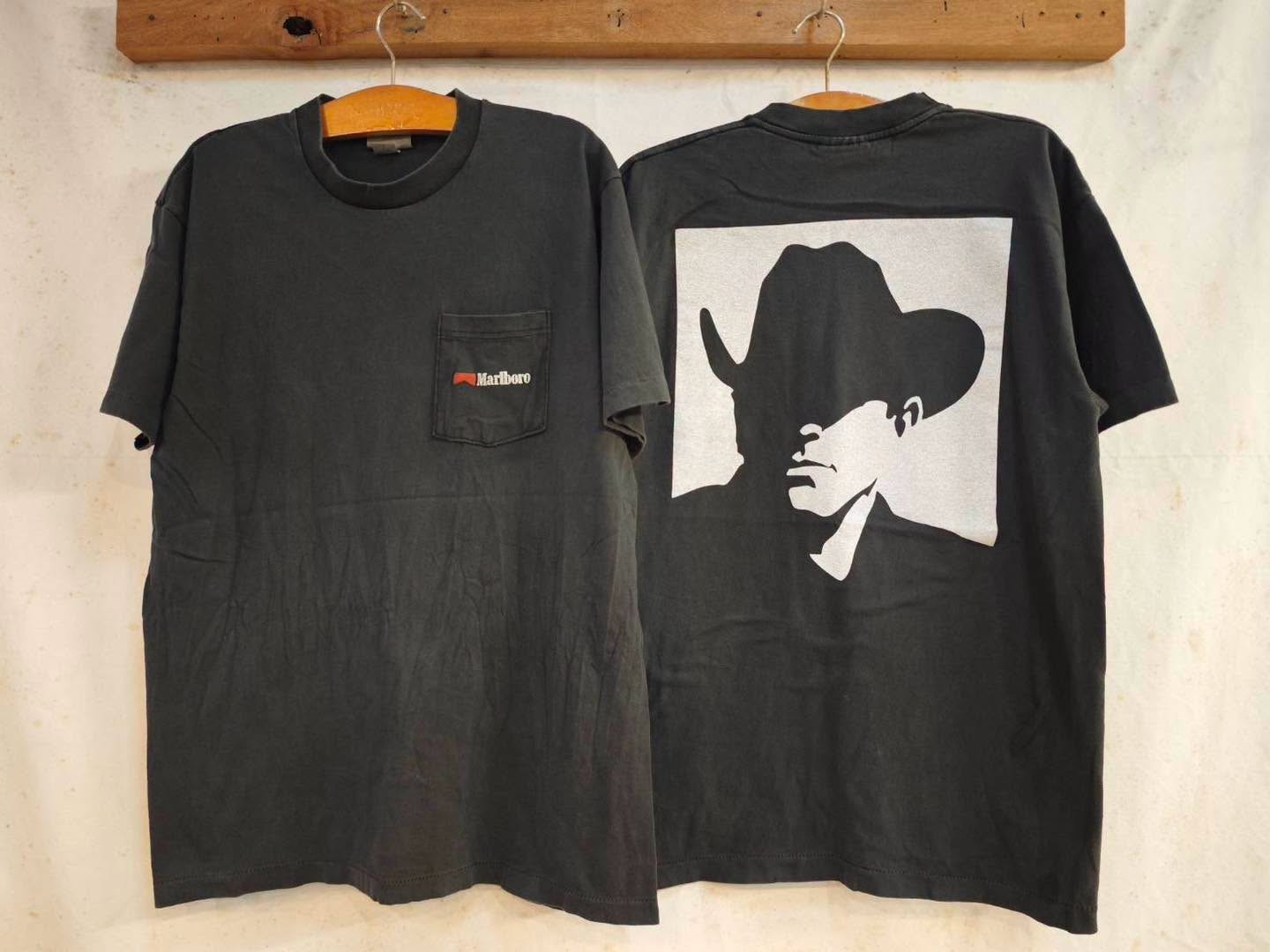 Vintage Marlboro Cowboy Pocket RARE Black XL Single Stitch T-Shirt REPRINT Vintage Marlboro Cowboy Pocket RARE Black XL Single Stitch T-Shirt REPRINT