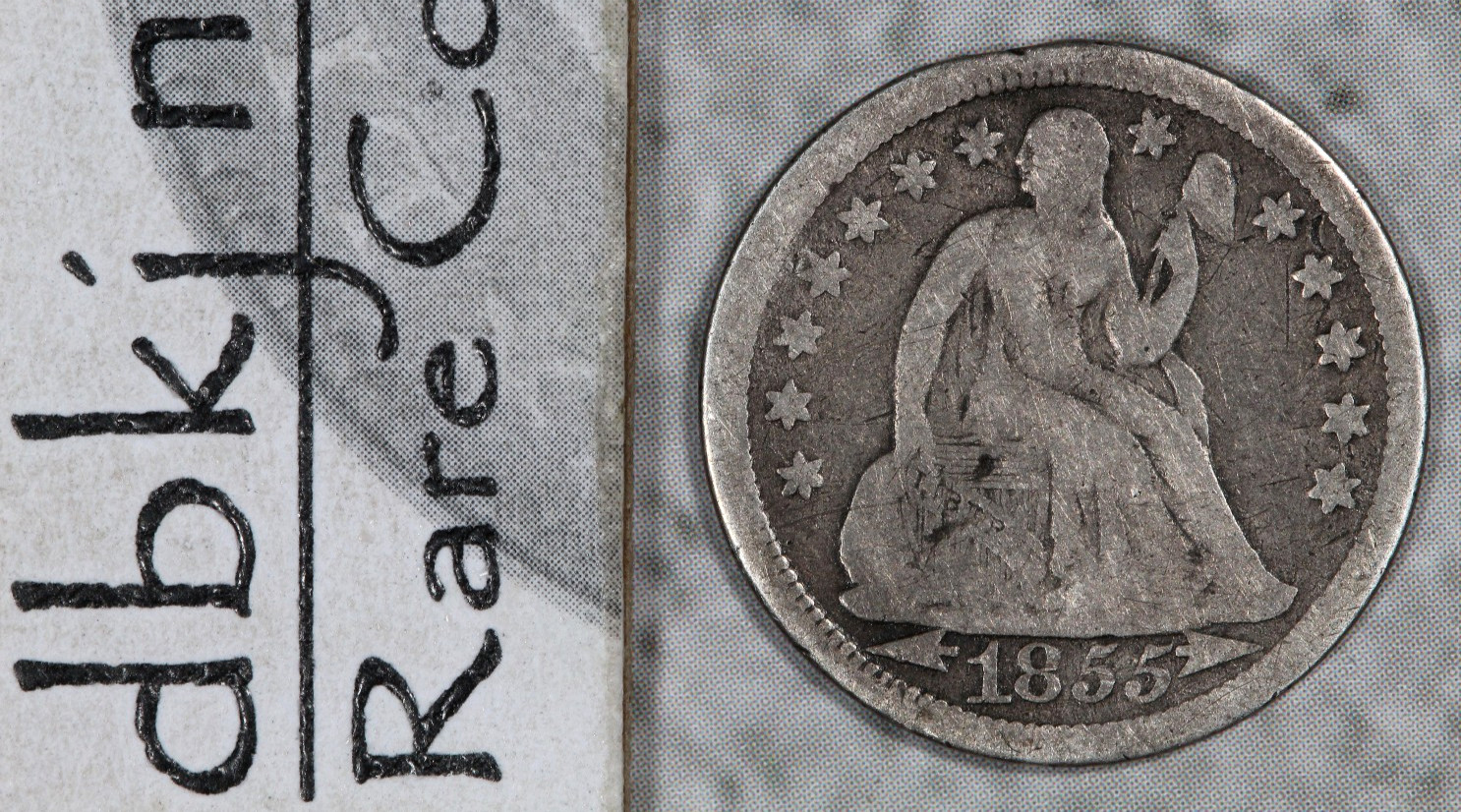 1855 - Seated Liberty Dime 10¢ - With Arrows - F - Fine Details Hit dbkjB