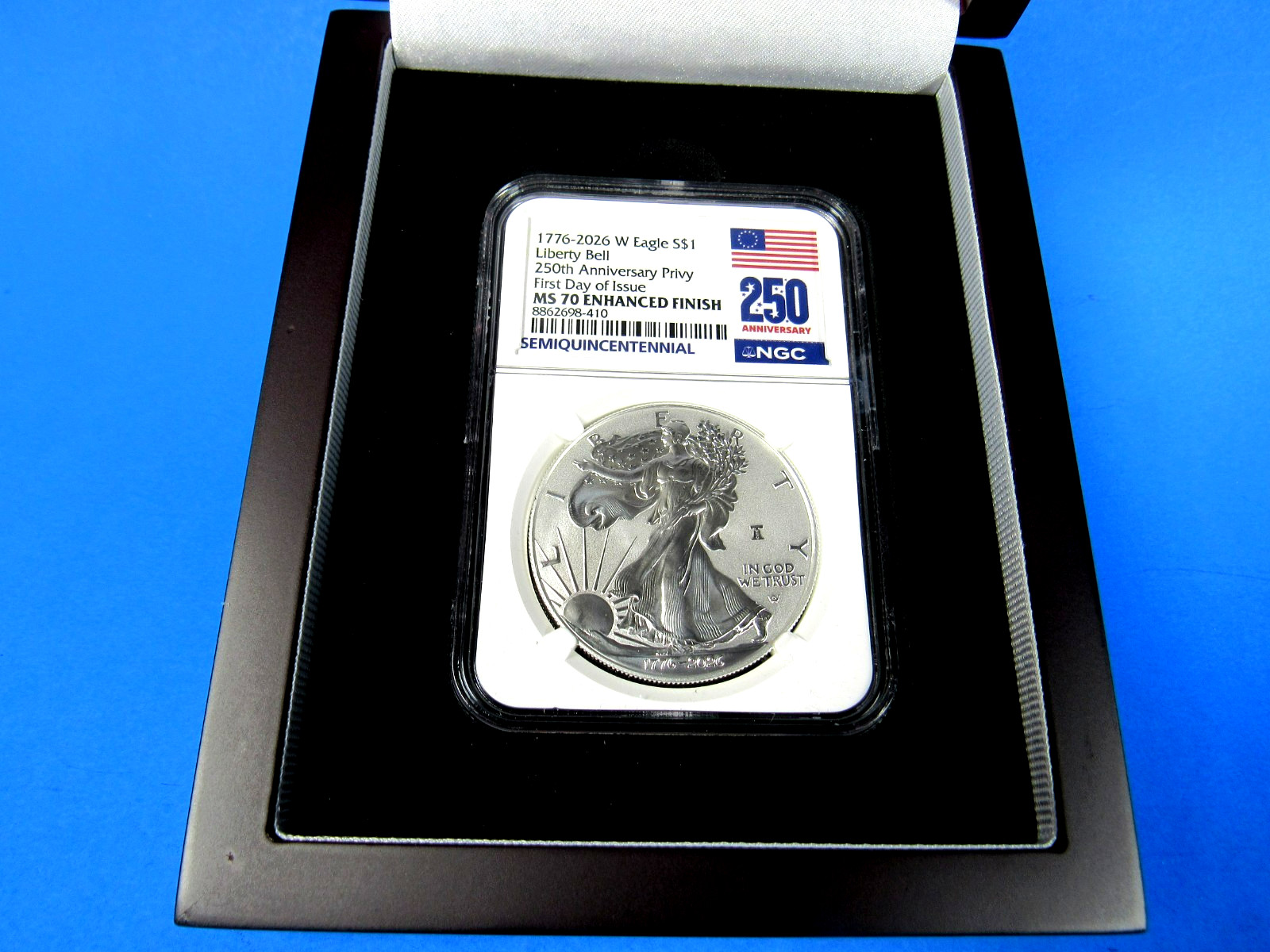 1776-2026  W Enhanced Unc., Dual Date & Liberty Bell NGC MS 70 , 250 Label FDOI
