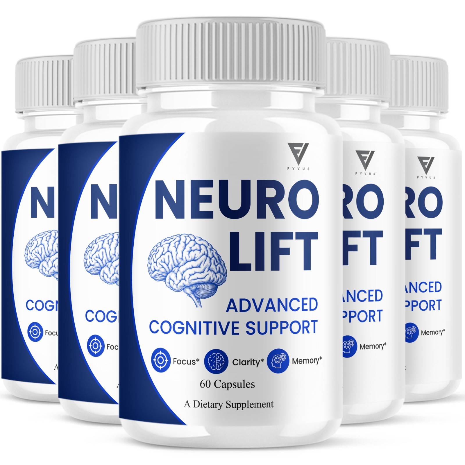 (5 Pack) Neuro Lift Advanced Cognitive Support Daily Supplement (300 Capsules)
