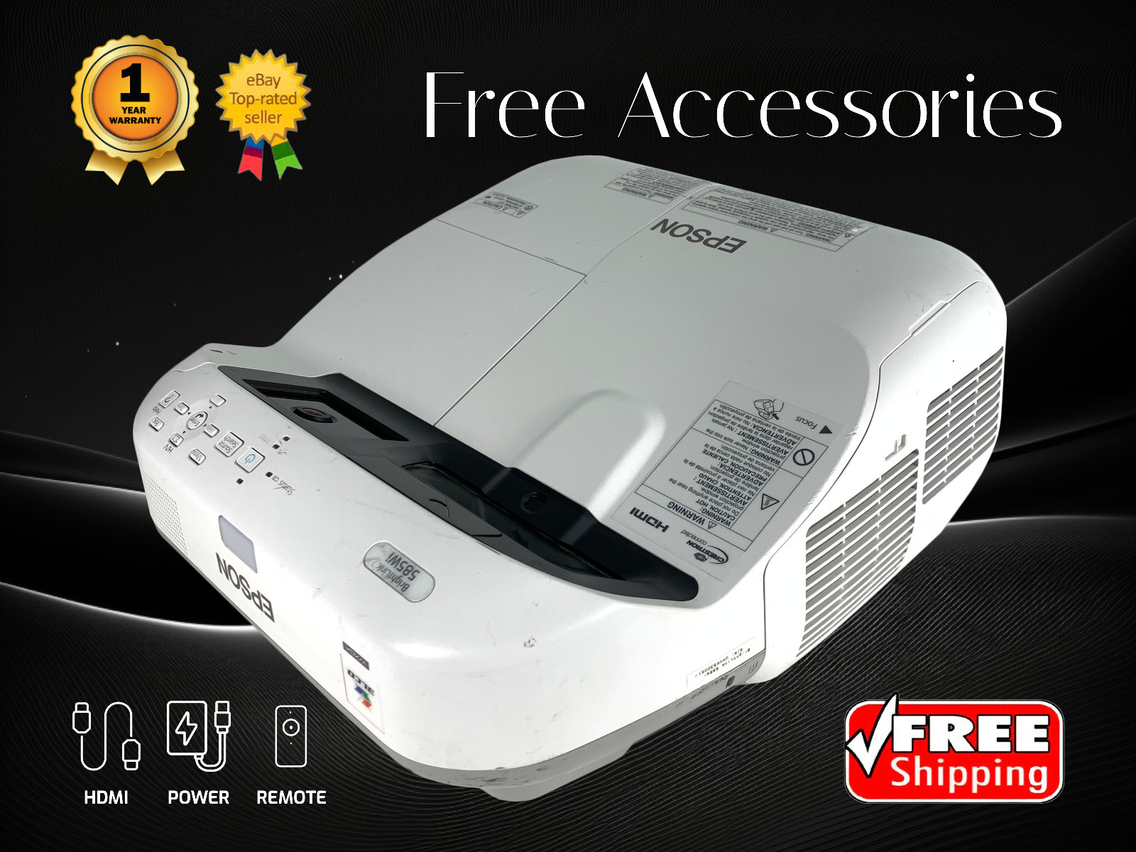 Epson BrightLink 585Wi 3LCD Projector Ultra Short Throw 3300 Lumens 4K w/Kit 🔥