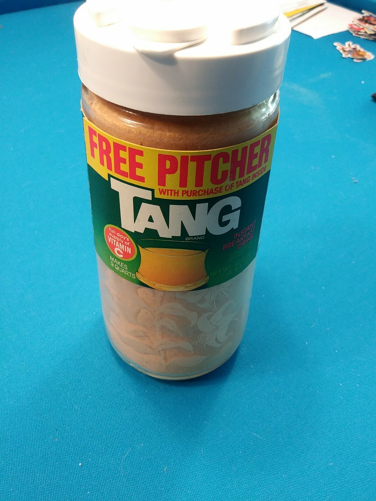 Vintage Tang Pitcher Carafe 1 Qt Clear Etched Floral Pattern White Lid- UNOPENED Vintage Tang Pitcher Carafe 1 Qt Clear Etched Floral Pattern White Lid- UNOPENED