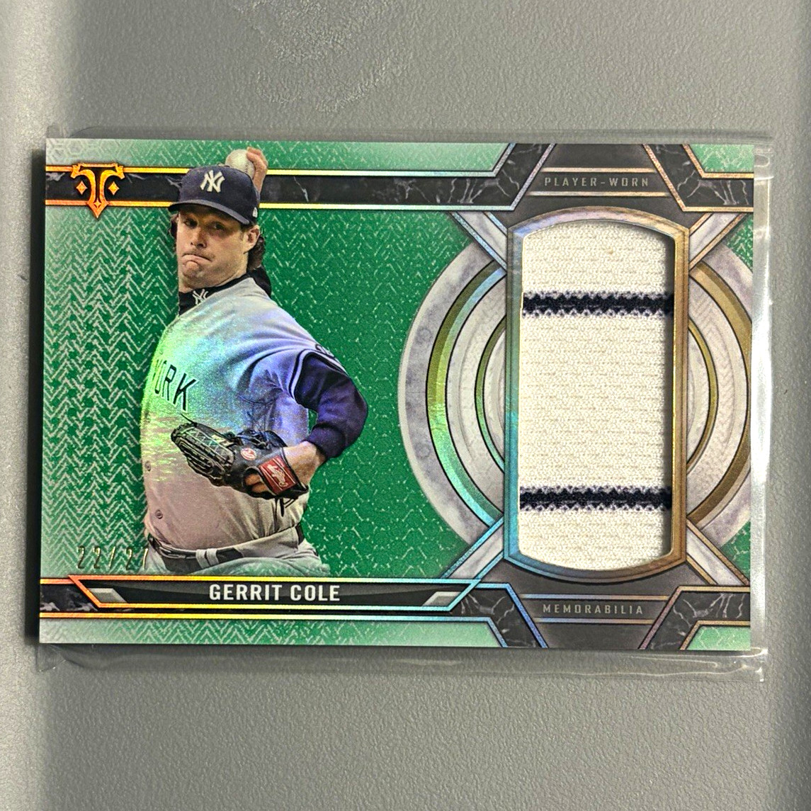 Topps 2021 Triple Threads Gerrit Cole Jumbo Relic SJR-GCO /27 Mint Yankees