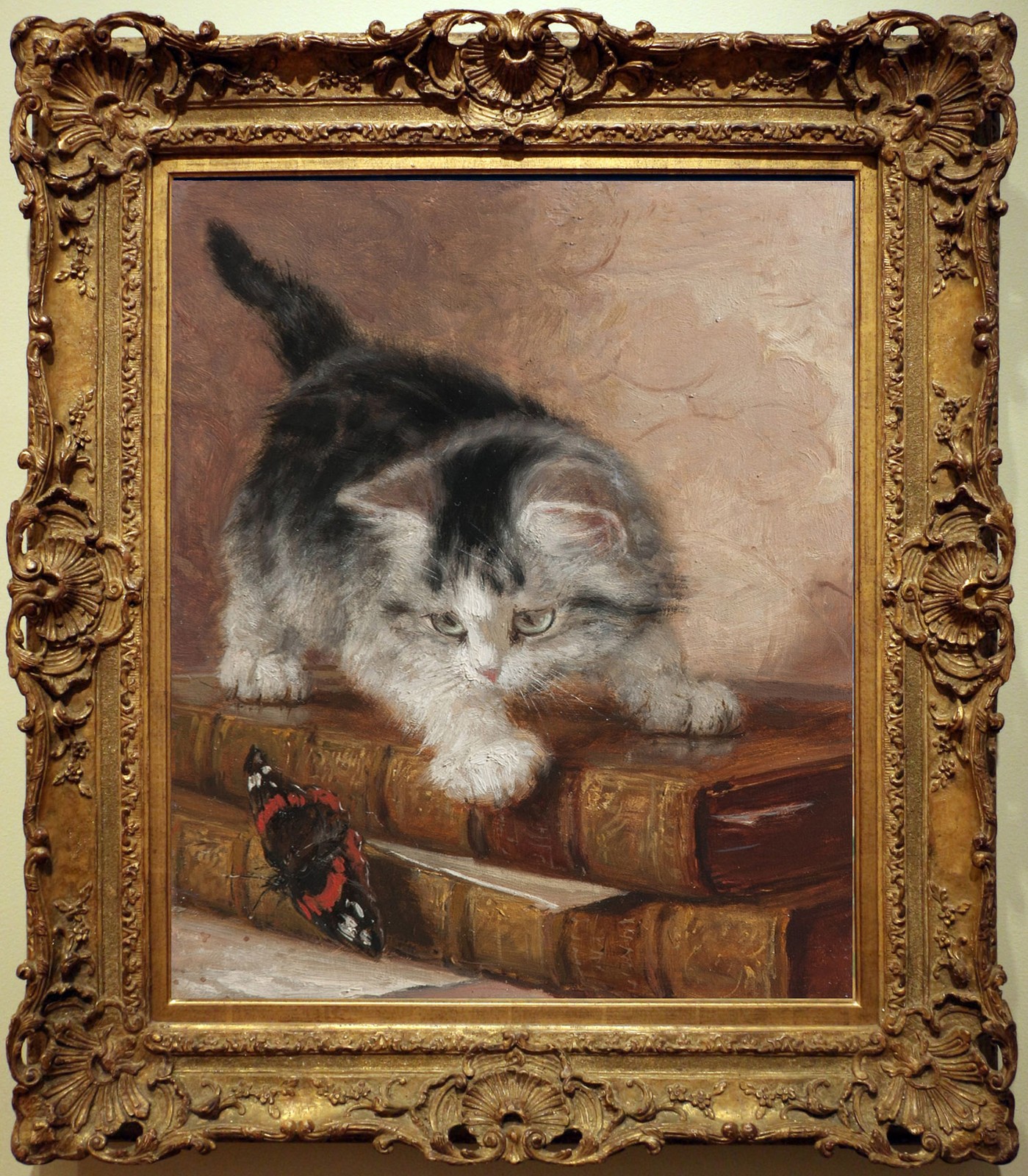 Hand Painted Classical Oil Painting Kitten Cat Animal Art Vintage style Unframed