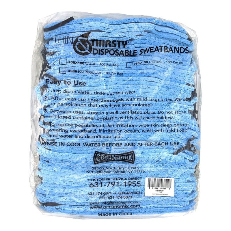 100- SBR100 Reusable Absorbent Disposable Lightweight Sponge Cooling Sweatbands 100- SBR100 Reusable Absorbent Disposable Lightweight Sponge Cooling Sweatbands