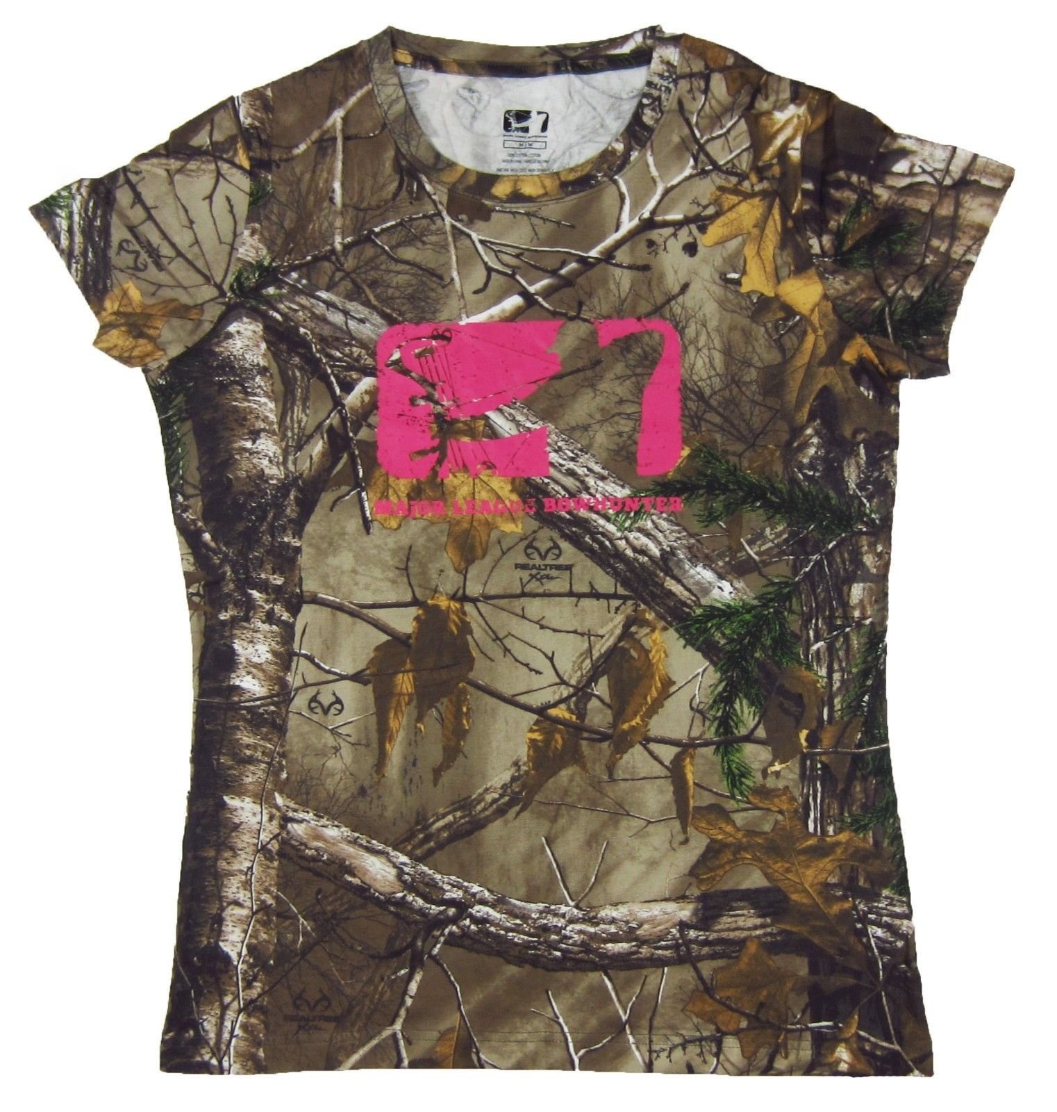 Womens Major League Bowhunter Heartwood T-Shirt Classic Fit Realtree Camo Size M