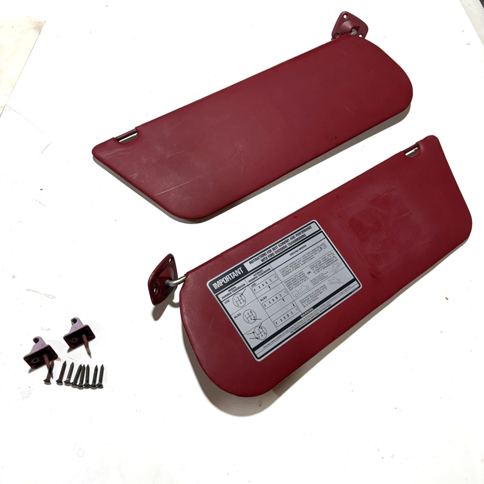 1987-1996 Ford F-150 (Bronco) sun visors w/label (F-250, F-100, F-350) original
