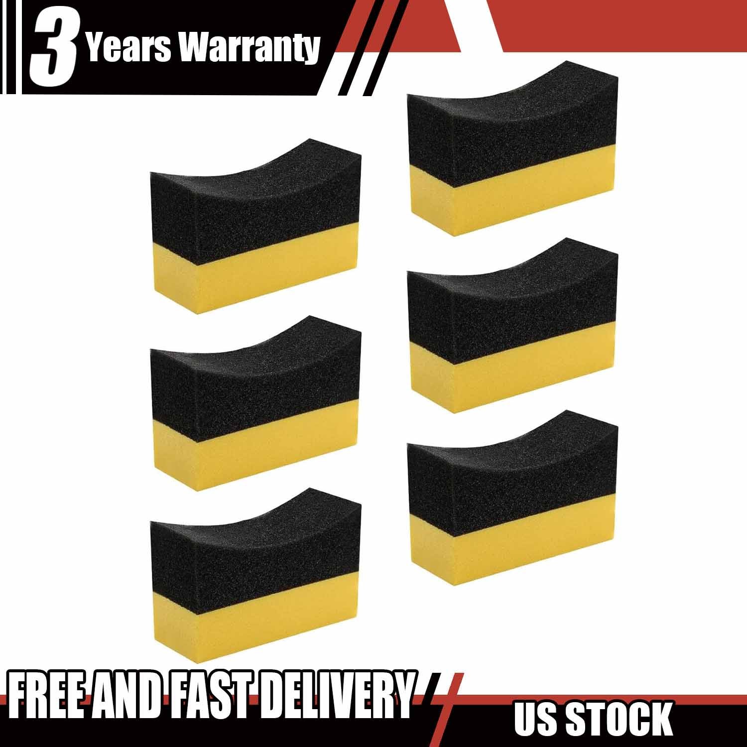 6X Gloss Shine Polishing Foam Sponge Tire Contour Dressing Applicator Pads NEW