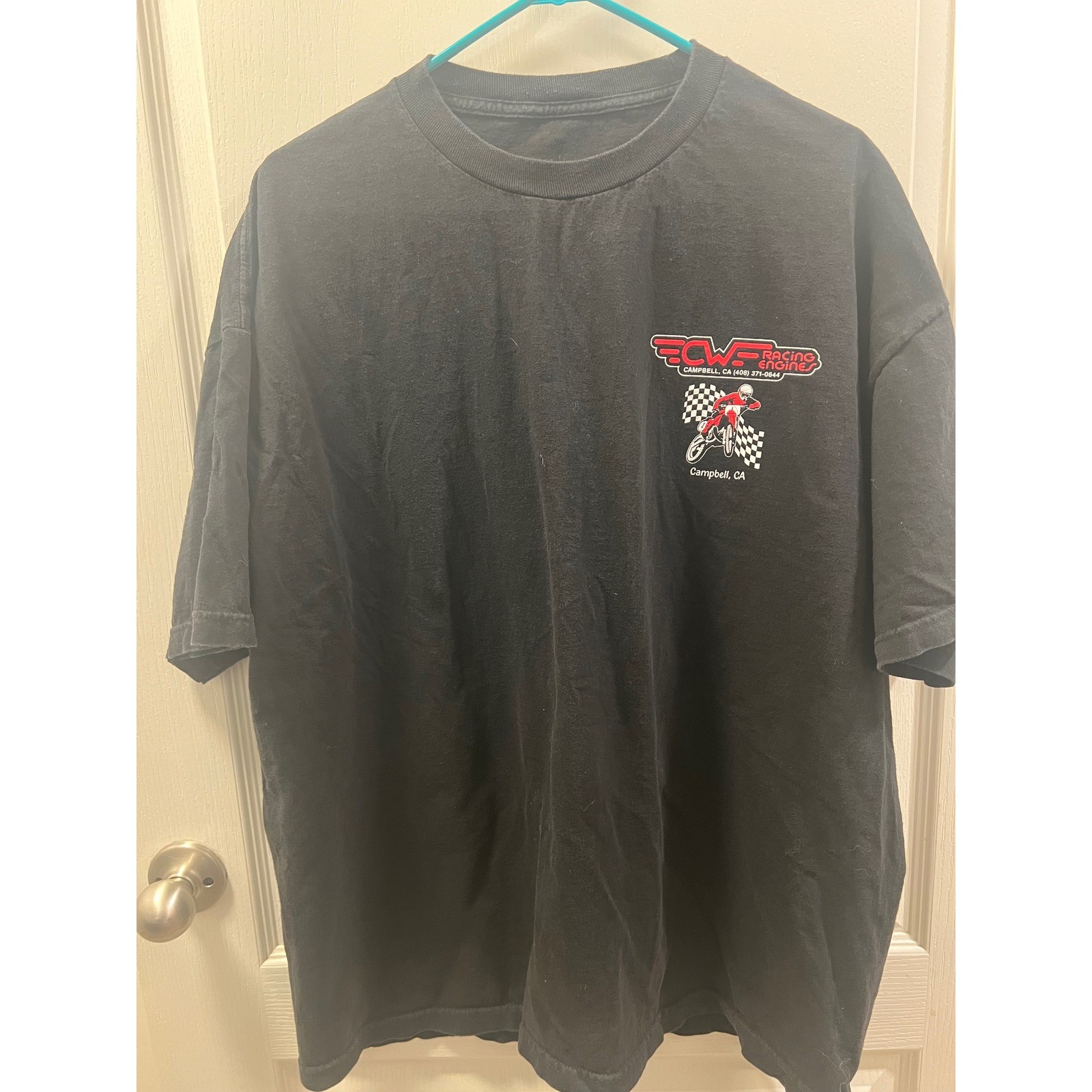 CWF Racing Engines Motocross T-Shirt Mens XL Black 2-Stroke Campbell CA Graphic