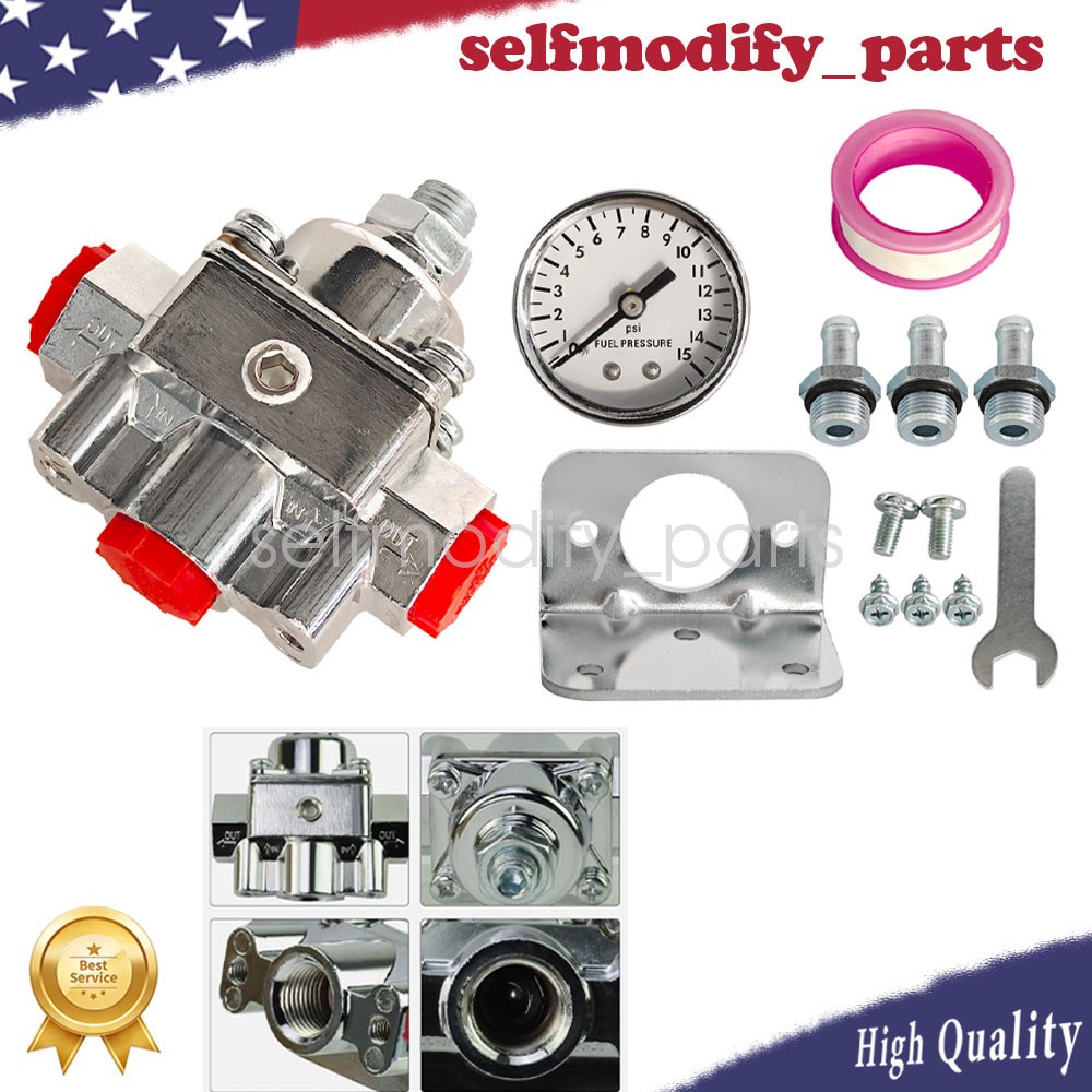 12-804 Low Fuel Pressure Adjustable Regulator & Gauge Kit For Holley Carburetor