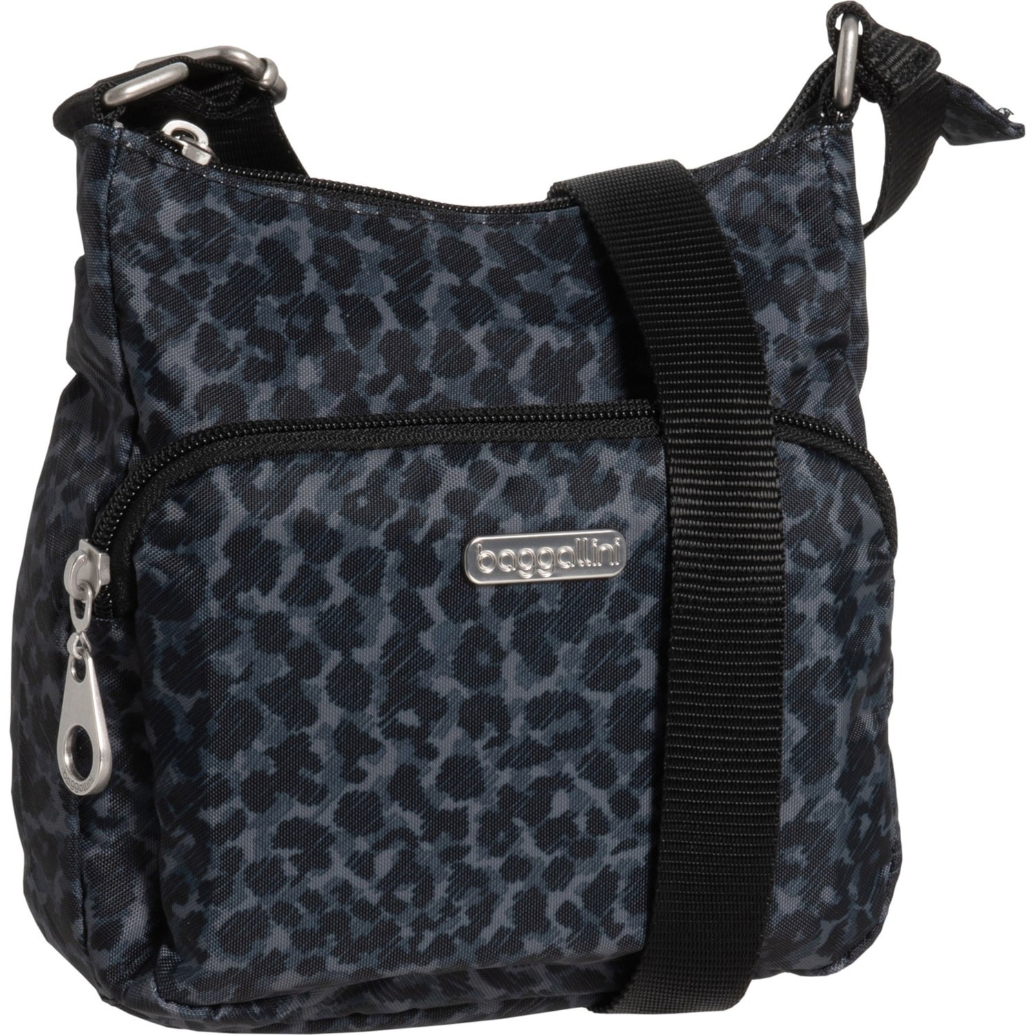*SALE* Baggallini JOEY Small Crossbody Shoulder Bag Purse Black Gray CHEETAH *SALE* Baggallini JOEY Small Crossbody Shoulder Bag Purse Black Gray CHEETAH