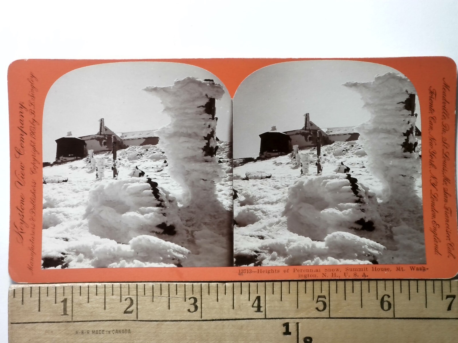 Mt. Washington Perennial Snow Stereoview Keystone View Co. 1903 New Hampshire