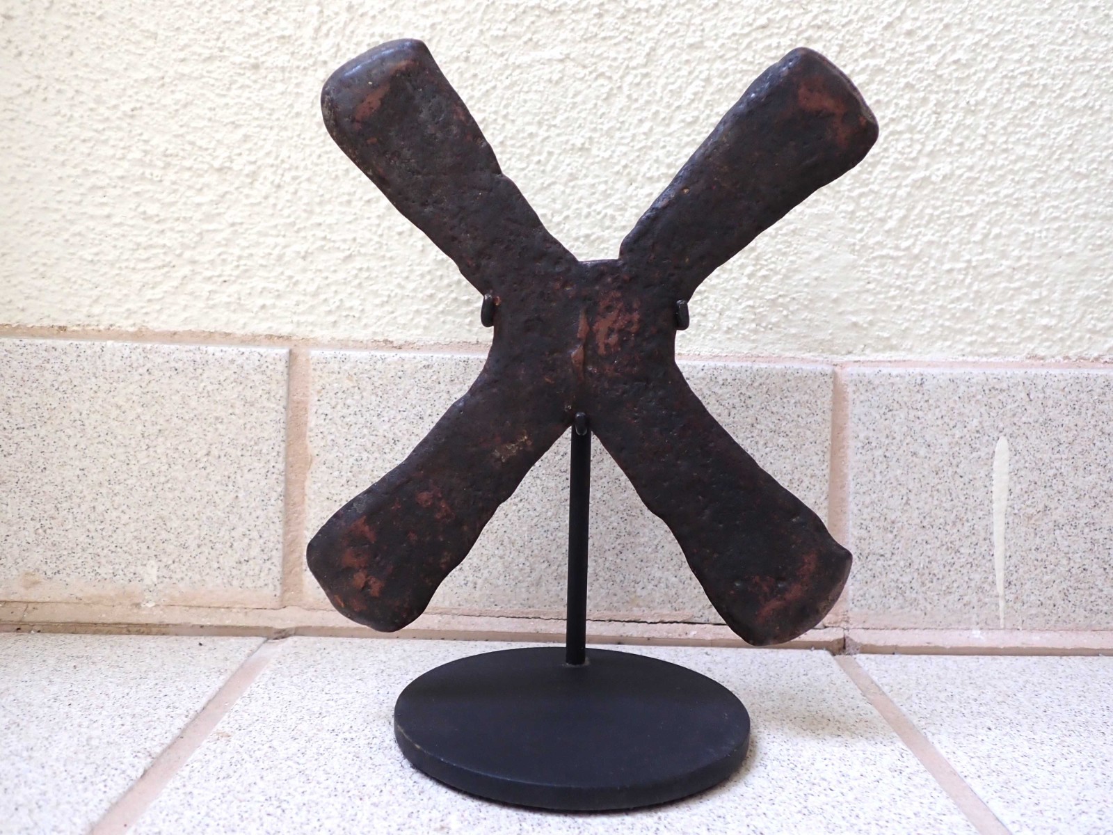 Katanga Cross (copper ingot) and stand