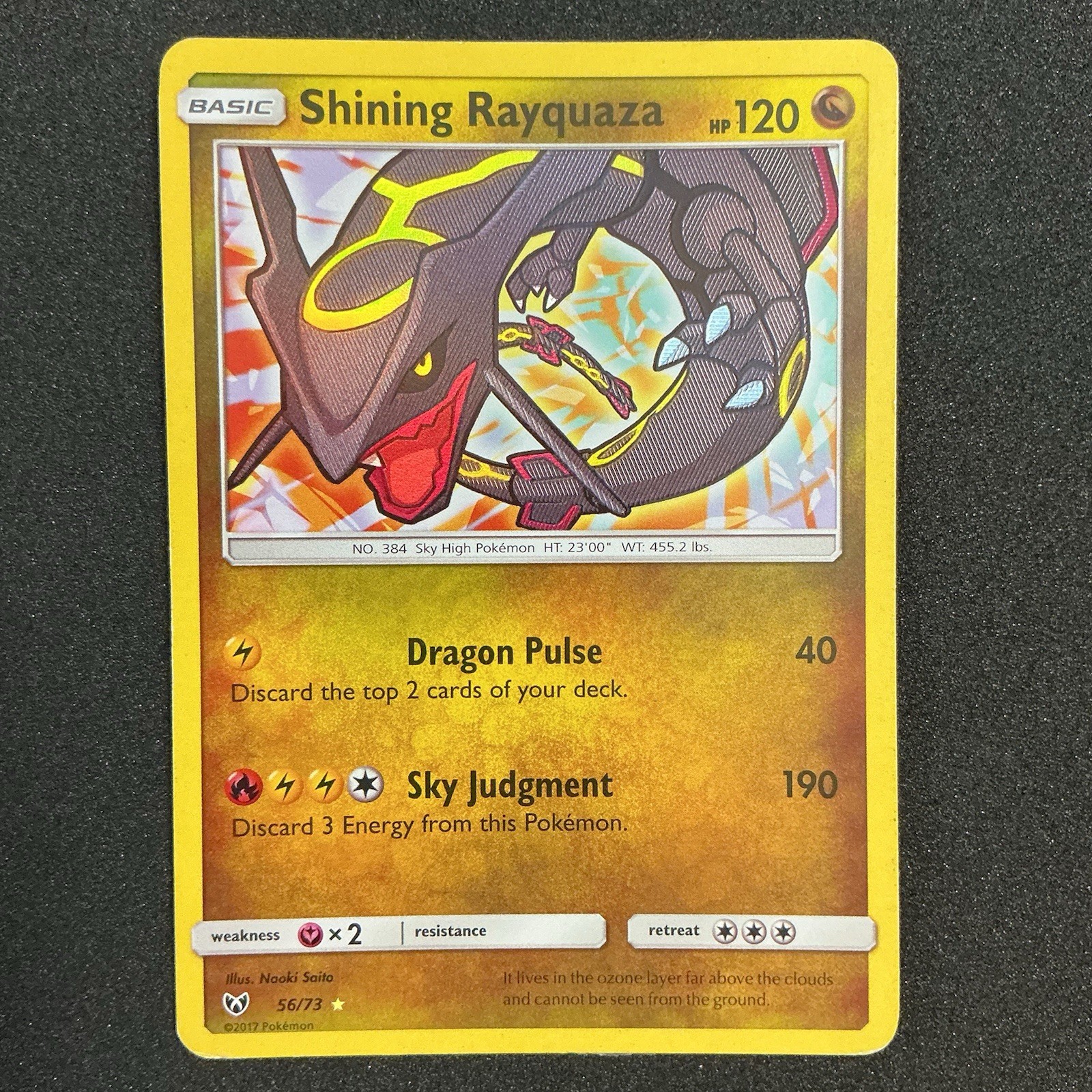 Pokemon TCG Shining Rayquaza 56/73 Shining Legends Holo Shiny Holo Rare 2017 Pokemon TCG Shining Rayquaza 56/73 Shining Legends Holo Shiny Holo Rare 2017