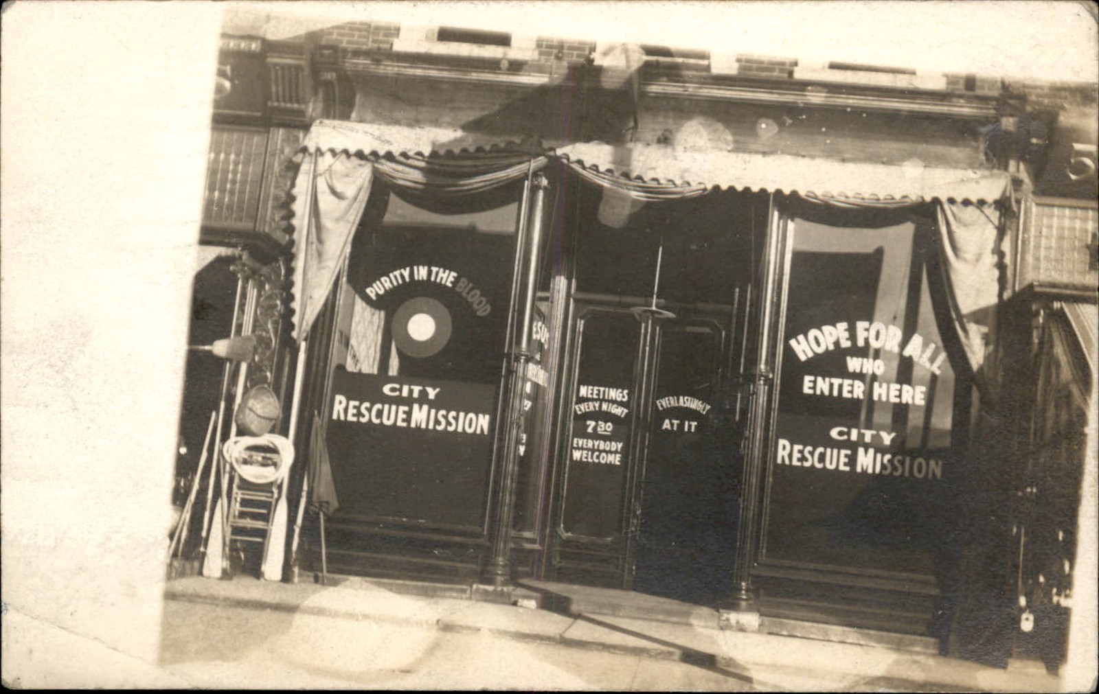 Muskegon MI Postmark City Rescue Mission c1900s-10s Real Photo Postcard bhn Muskegon MI Postmark City Rescue Mission c1900s-10s Real Photo Postcard bhn