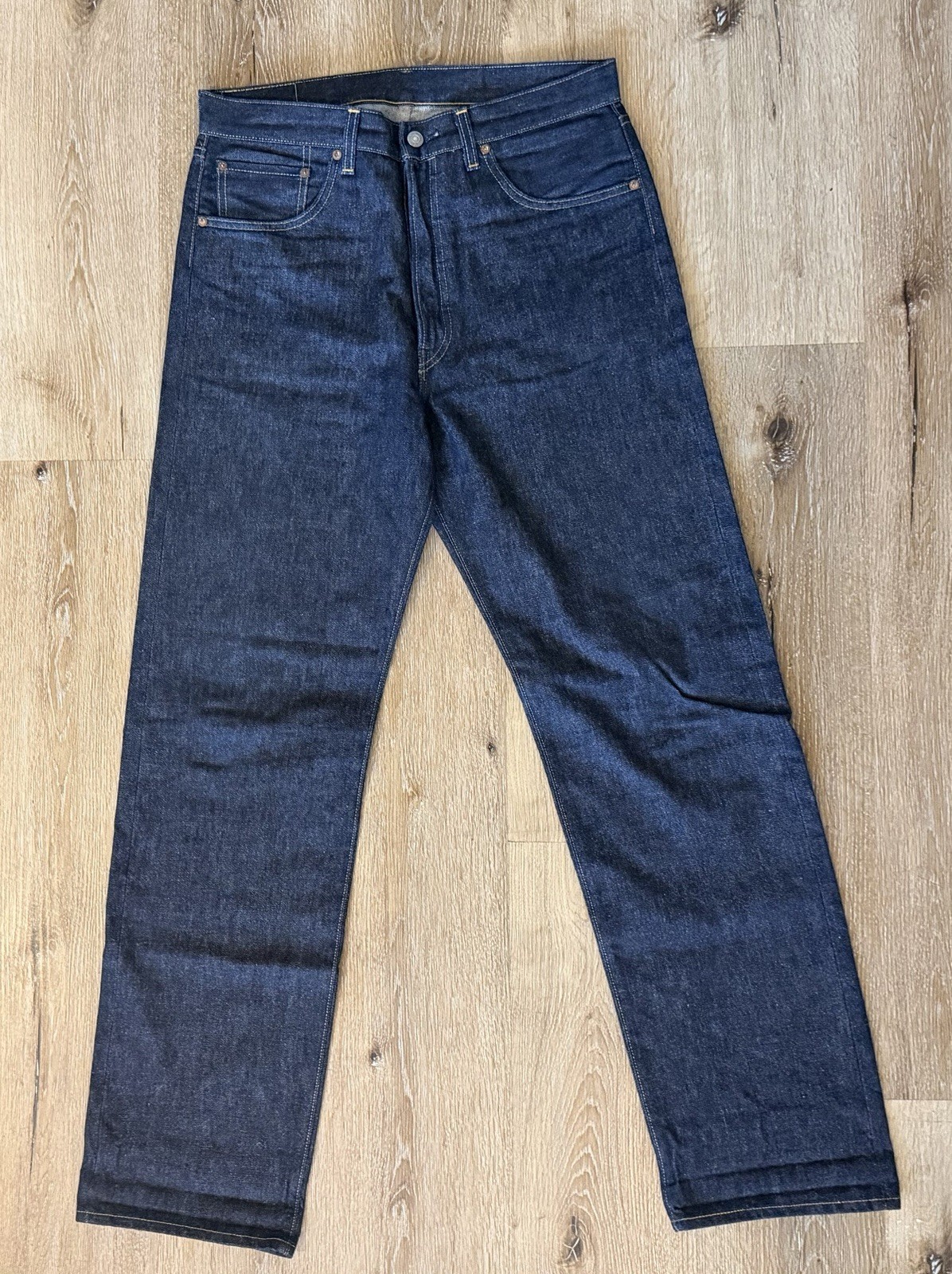 Levis Lvc 1955 501s Made In USA Cone Mills RAW Unwashed Blue Indigo Denim 33x34