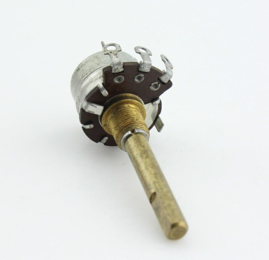 Vintage 1963 Stackpole 500K Audio Taper SPST Switch D Shaft Potentiometer Qty 1