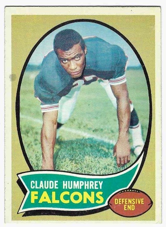 1970 Topps Football Claude Humphrey Atl Falcons #156 VG-EX (See Description)