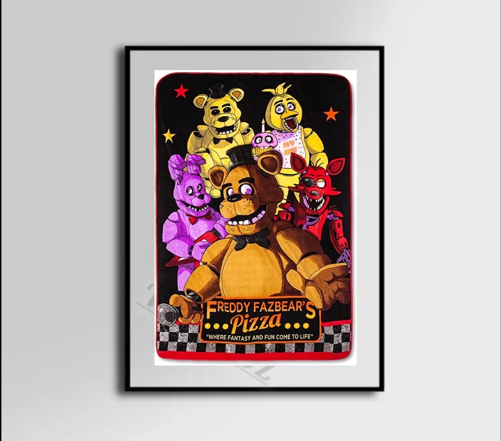 Five Nights at Freddys Freddys Pizza Canvas Poster Wall Art