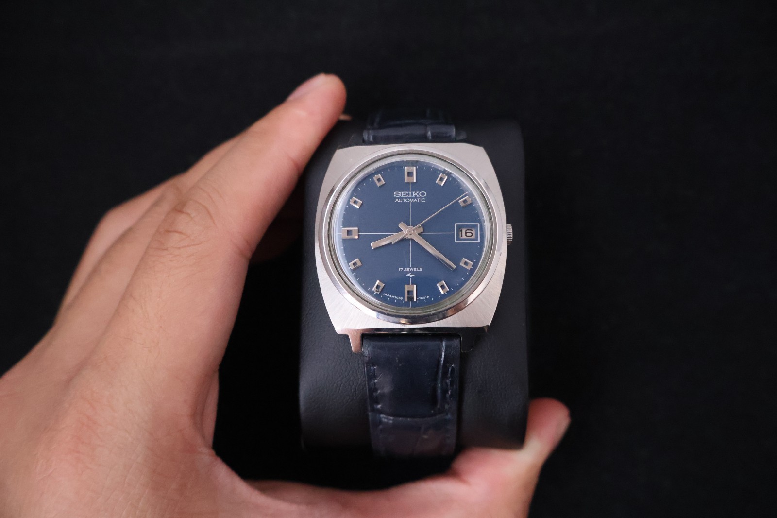 [SERVICED] Rare Vintage 1972 Seiko 17 Jewels Blue Dial 7005-7001