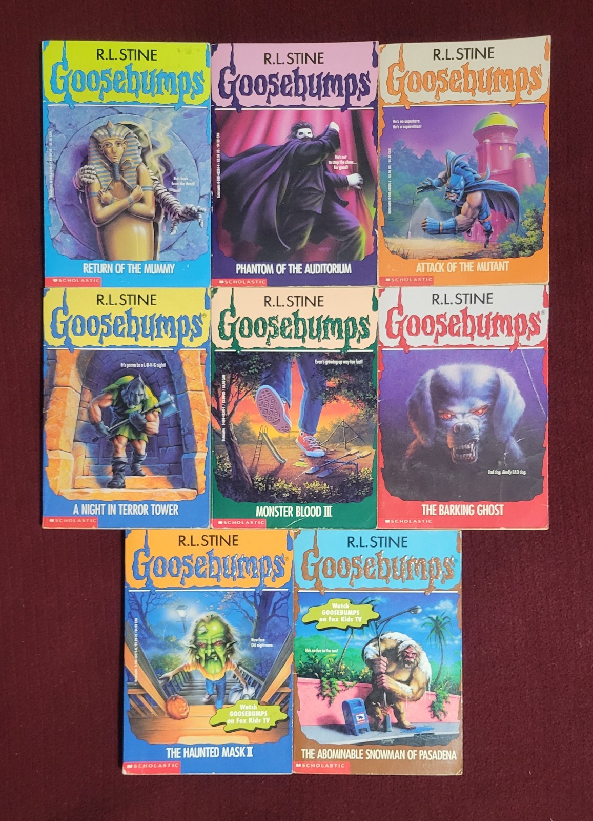 Goosebumps lot of 8 Original 1990\'s Books R. L. Stine good condition