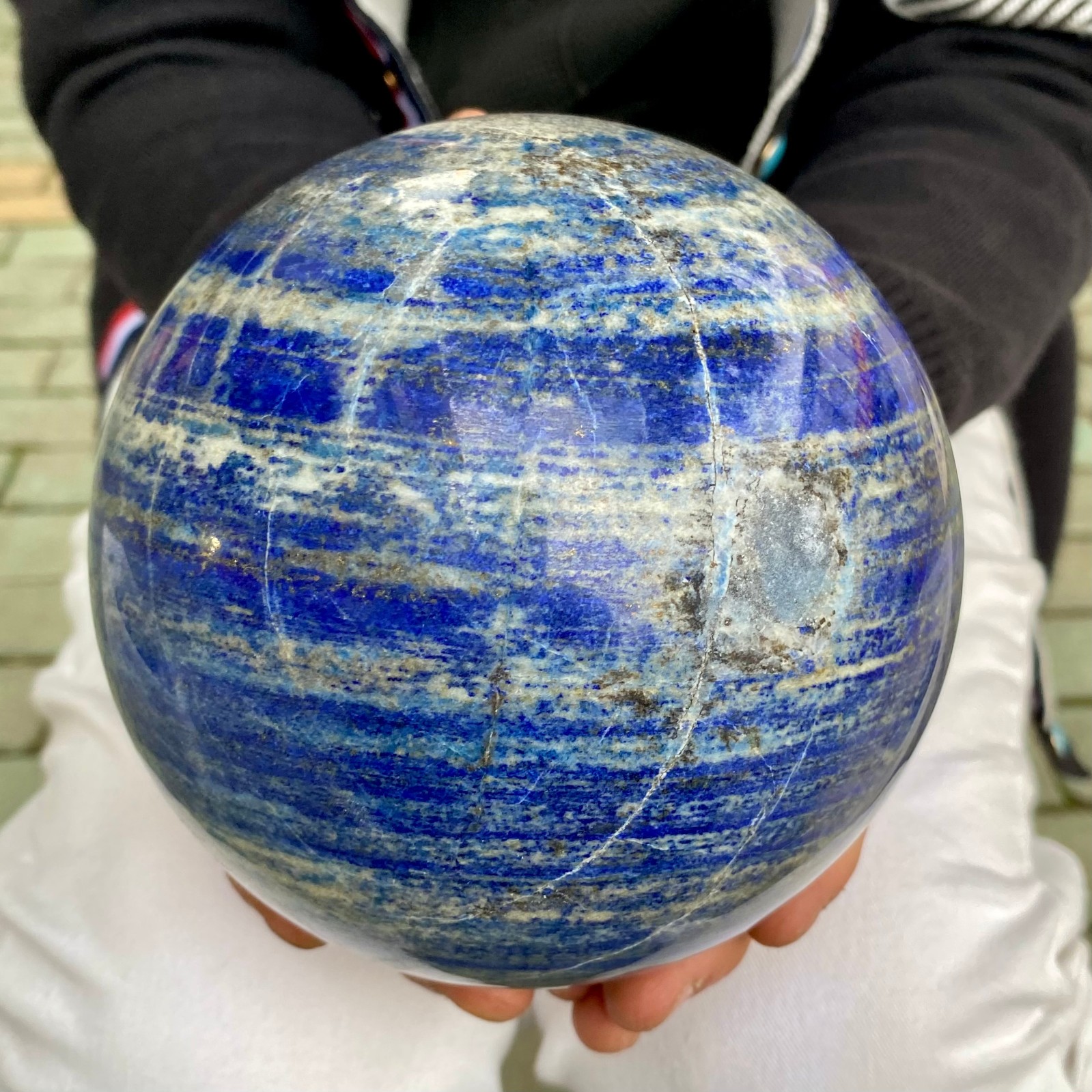 8.35LB Large Natural Lapis Lazuli Quartz Sphere Large Crystal Ball Reiki Healing