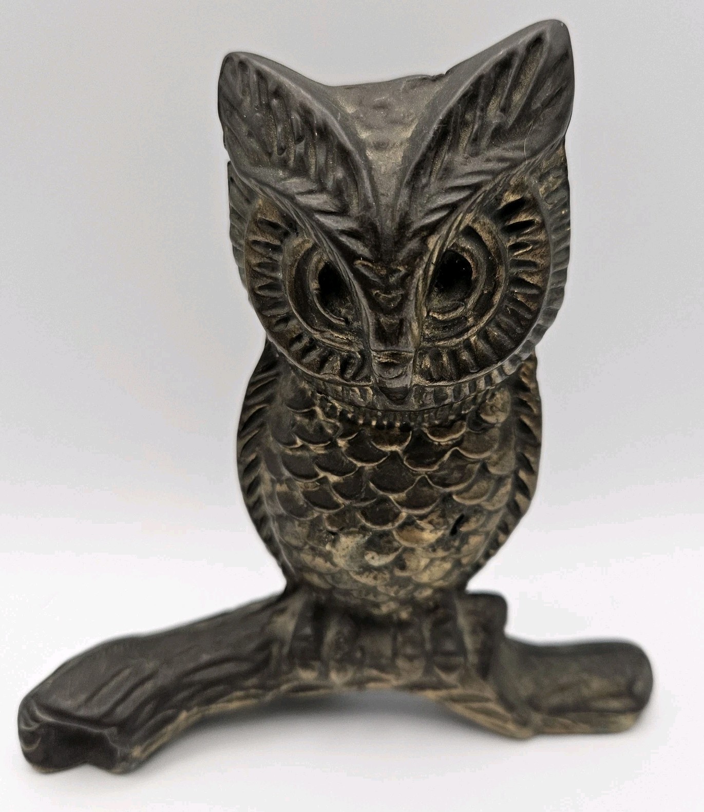 Bronze Owl On Branch 1970\'s MCM Vintage Hot Cast Miniature Detaile Sculpture 5\ Bronze Owl On Branch 1970\'s MCM Vintage Hot Cast Miniature Detaile Sculpture 5\