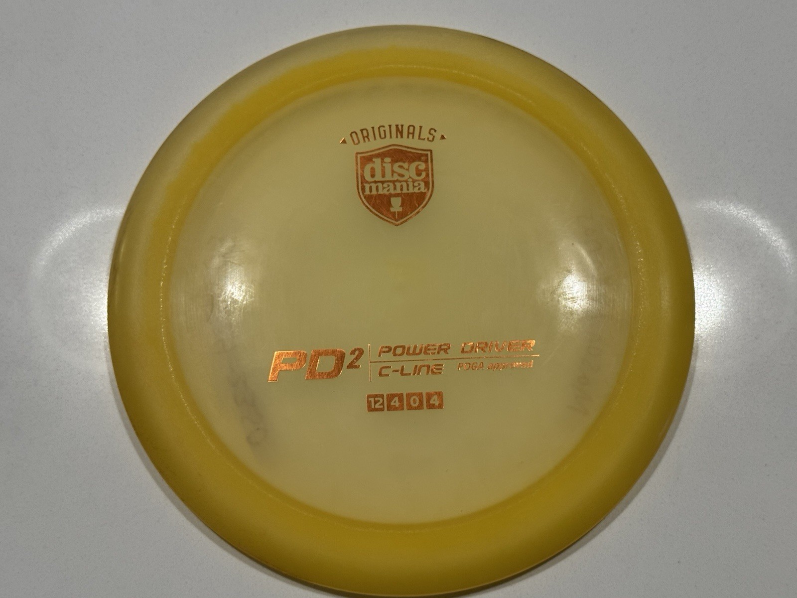 Discmania Originals PD2 C-Line Distance Driver Yellow 12/4/0/4 PDGA Approved