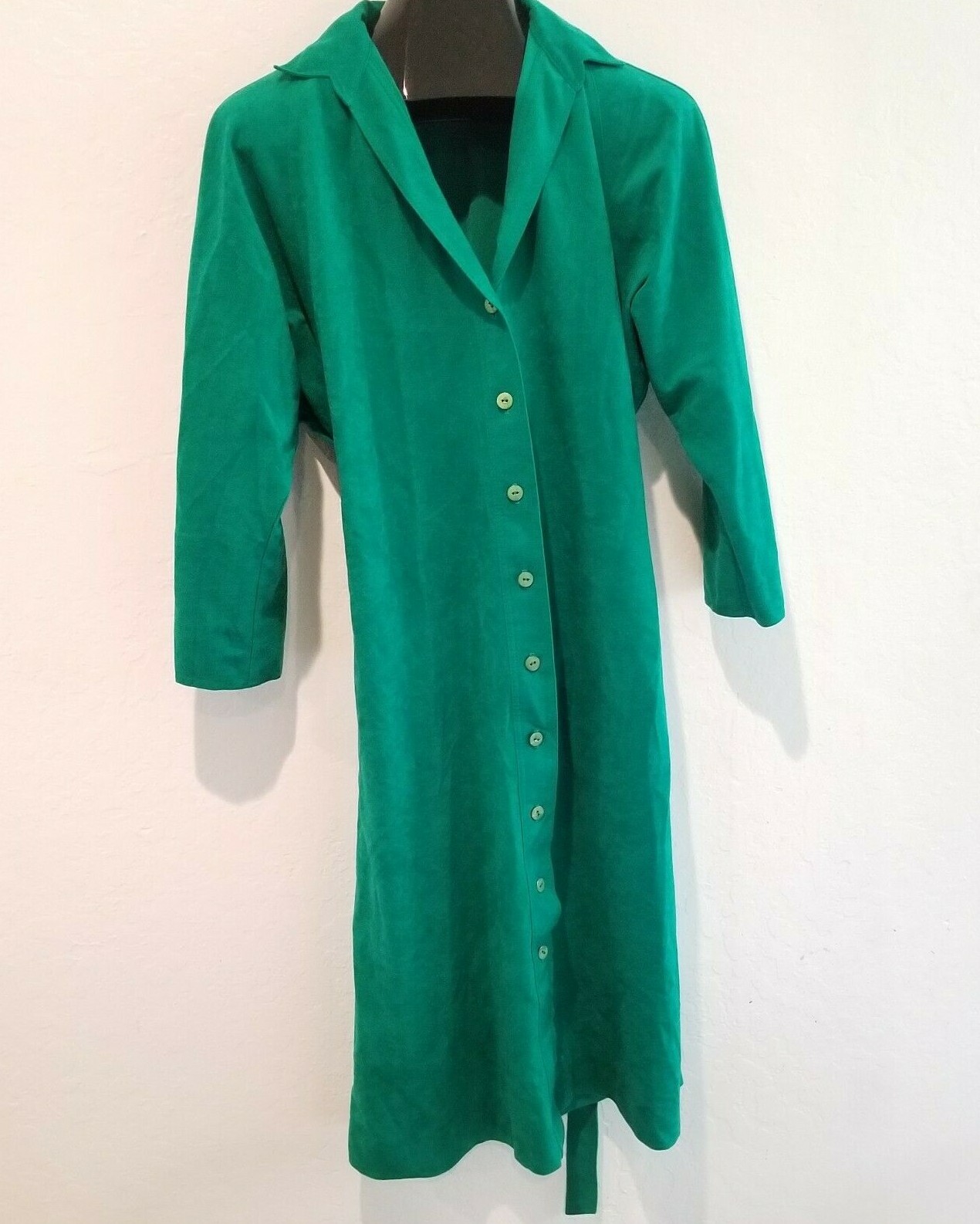 Vintage Derek Rayne by Marianne 3/4 Sleeve Belted Dress Shirt Button Closure