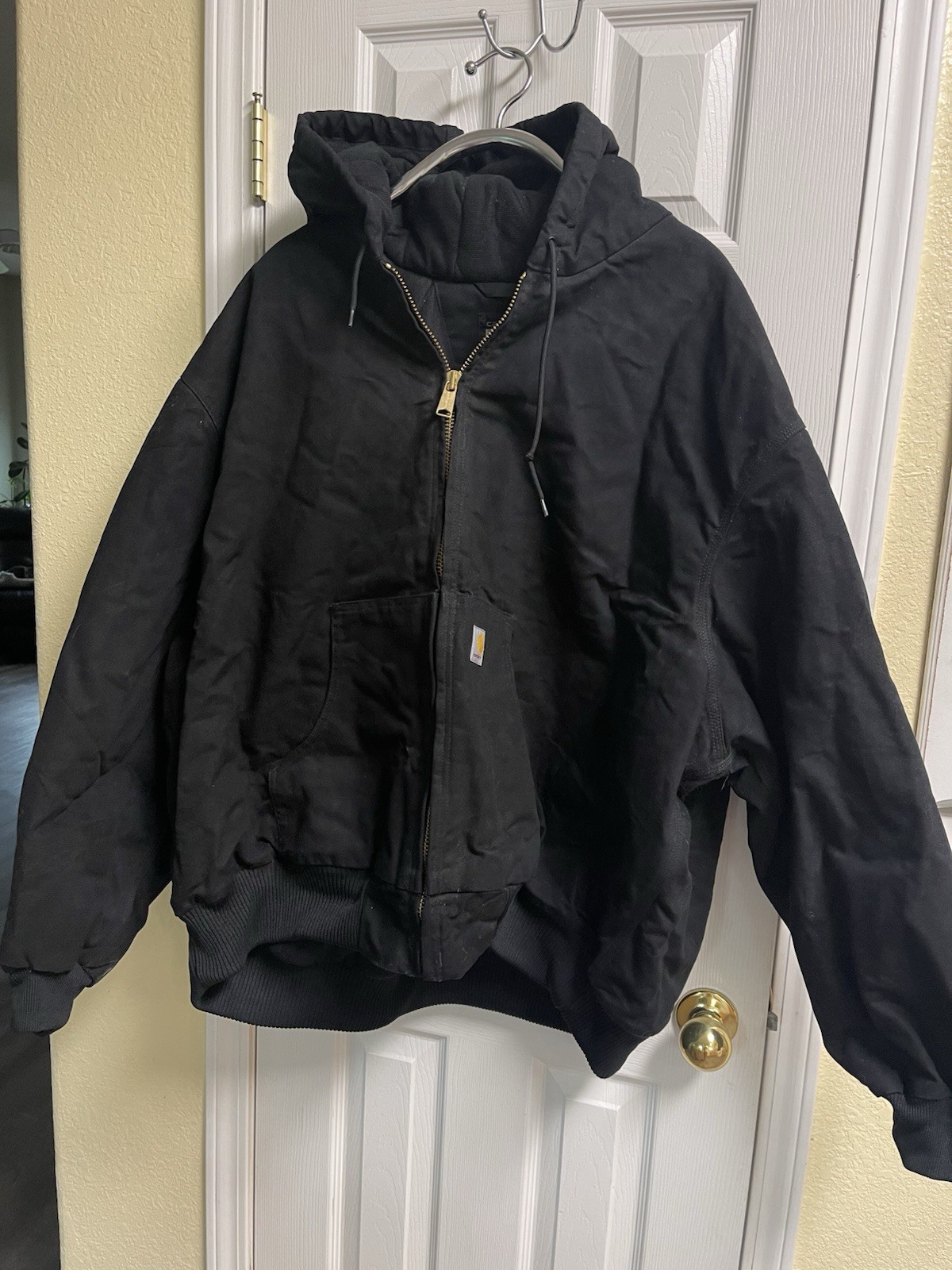 Carhartt Men\'s Loose Fit Hooded Insulated Jacket Full Zip Black Big & Tall 5XL