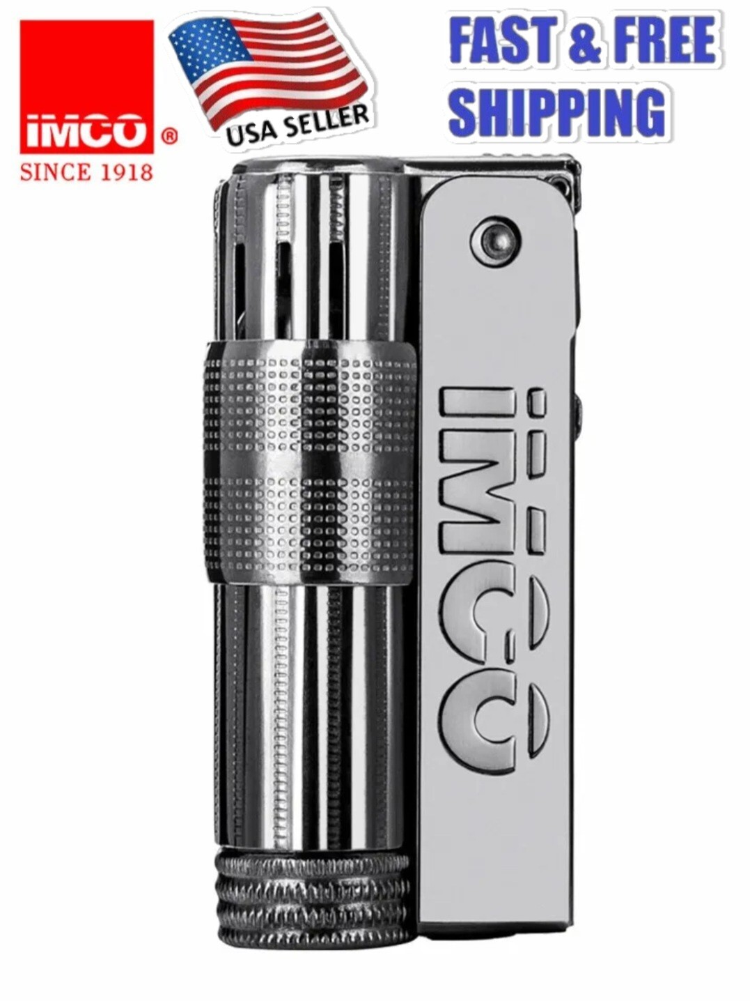 Vintage Style IMCO 6700 Stainless Steel Lighter - USA Based Seller