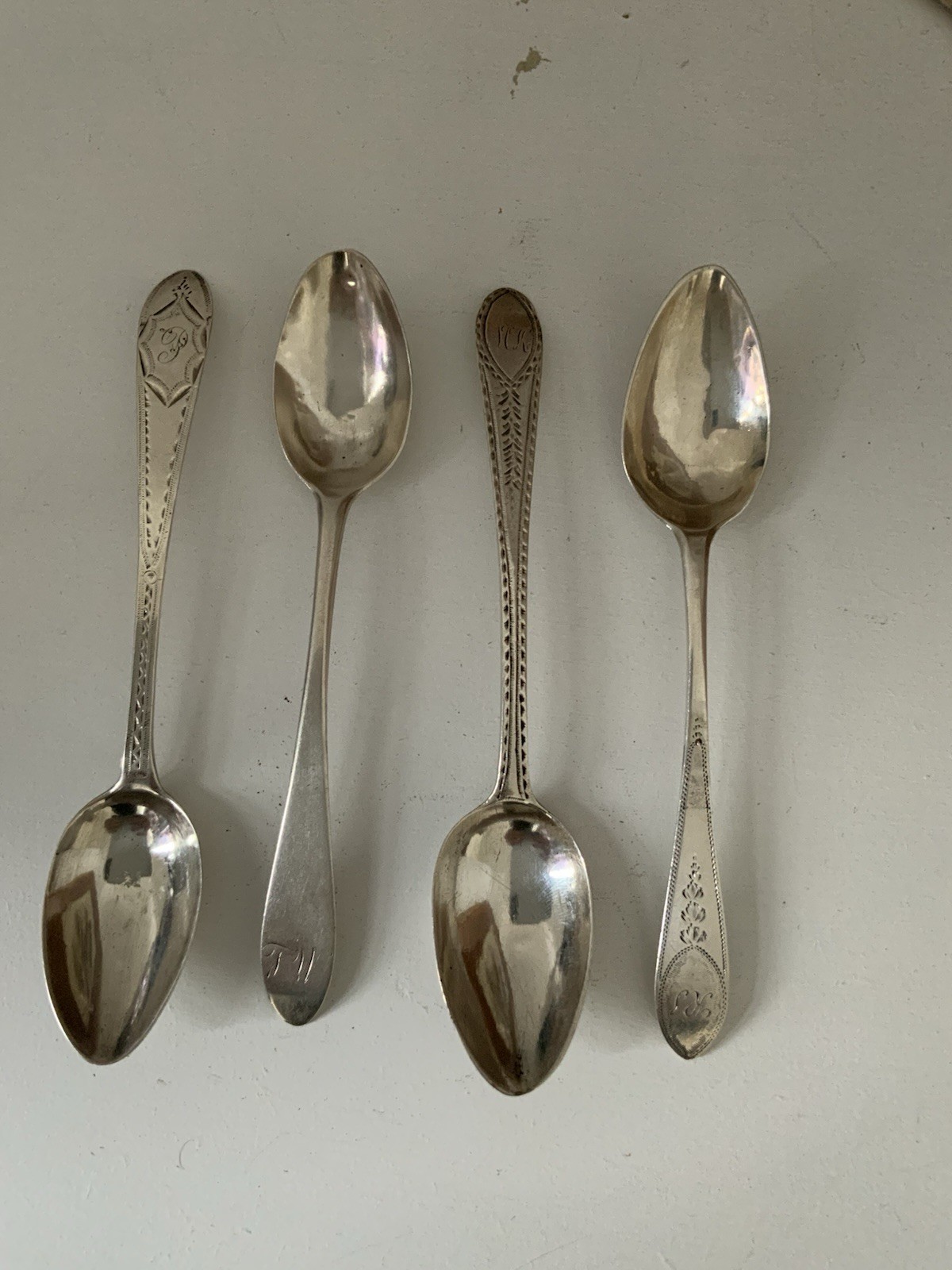 Antique Georgian 18th Century Teaspoons Edinburgh Hallmarks 47.7g total