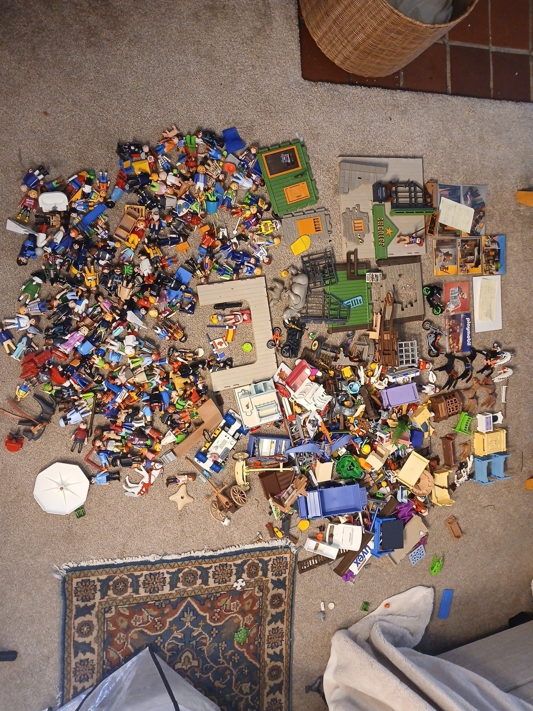 HUGE Vintage Playmobil Lot 13 lbs Western Sheriff 3786 Fire 3879 Figures Parts