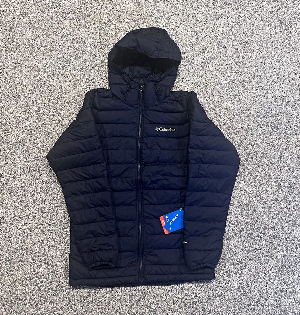 Columbia Men\'s Navy Blue Powder Lite II Hooded Jacket Size S