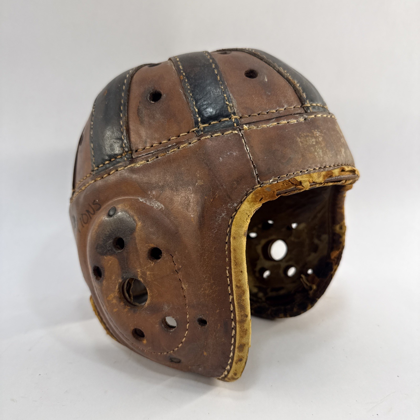 1924 Notre Dame 1930’s Leather Football Helmet Four Horsemen National Champs