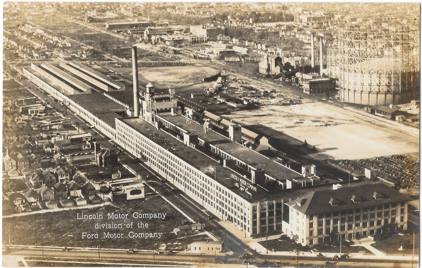 RPPC Lincoln Motor Co Ford Factory Aerial View Detroit MI Postcard c1920s