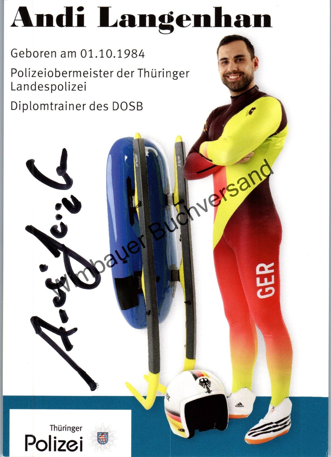 Original autograph Andi Langenhan luge /// autograph signed signe 258749