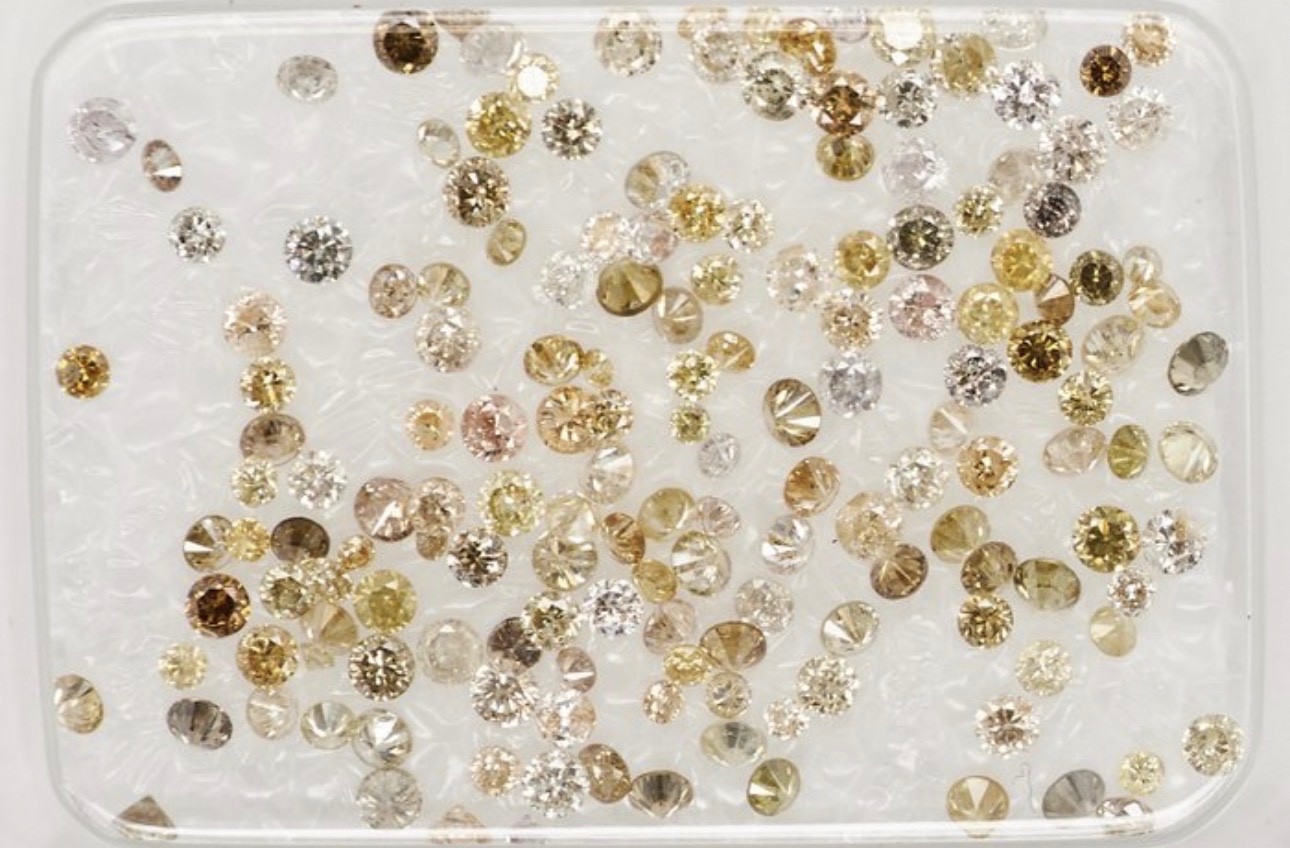 1.10ct Fancy Color Melee Diamond Lot 167pcs Enhanced Natural Round 0.76-1.30mm