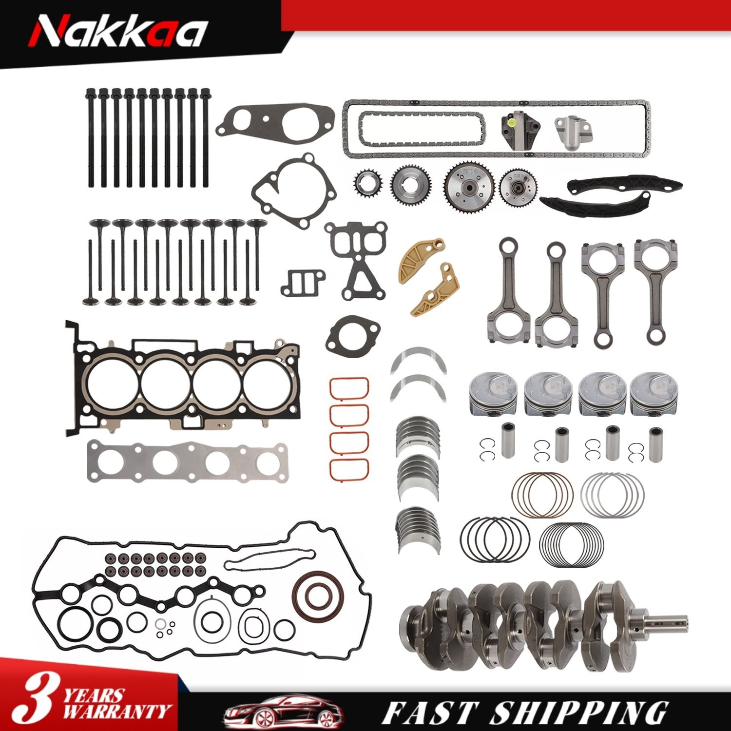 G4KH 2.0T TURBO Engine Rebuild Kit + Crankshaft For Hyundai Sonata Kia Sportage