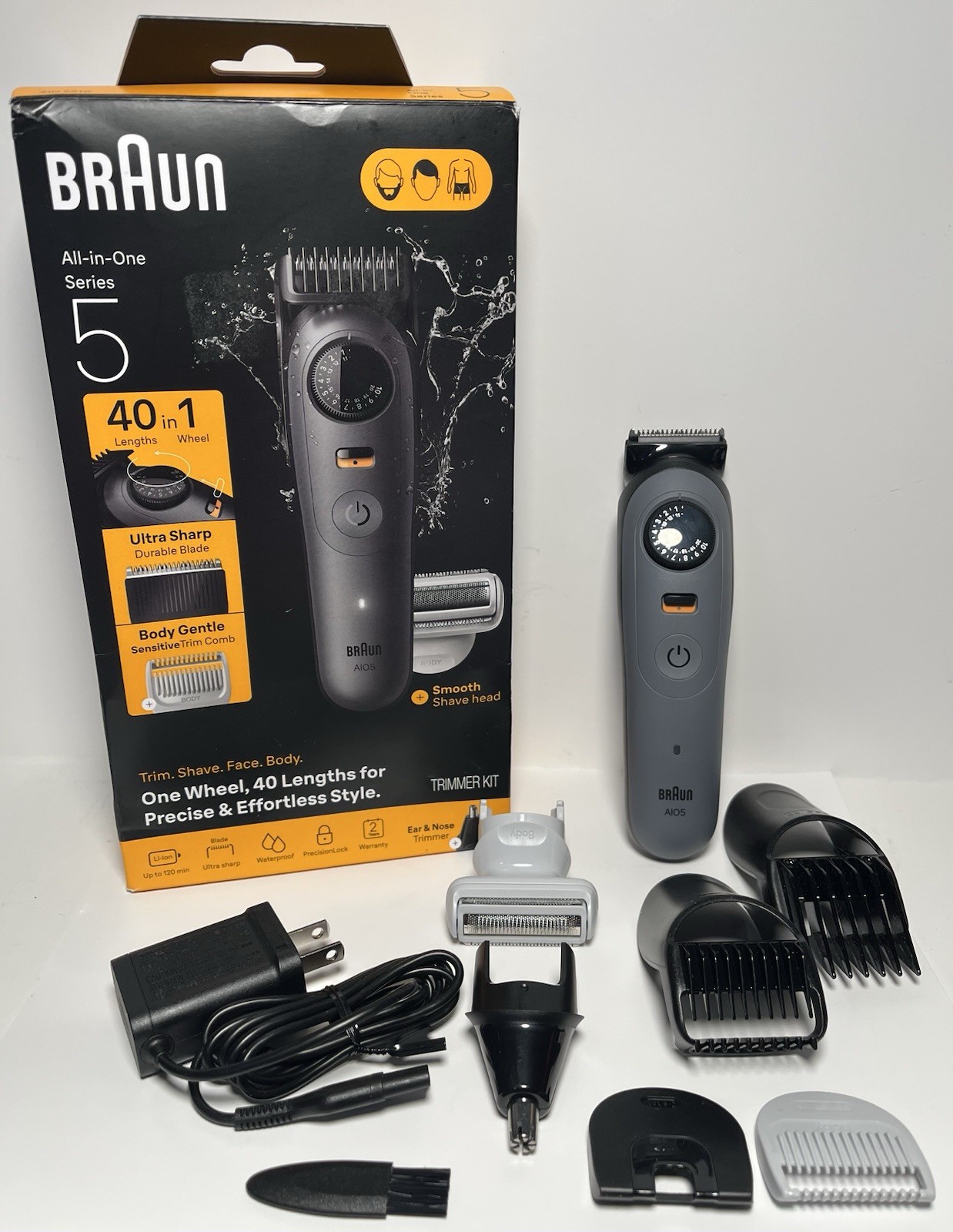 Braun All-in-One Series 5 Trimmer Kit, Moonstone Grey AIO5510 Braun All-in-One Series 5 Trimmer Kit, Moonstone Grey AIO5510