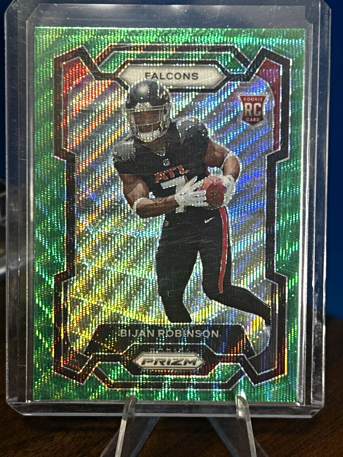 Panini 2023 Prizm Rookies Bijan Robinson Green Wave Prizm RC Falcons #305 Panini 2023 Prizm Rookies Bijan Robinson Green Wave Prizm RC Falcons #305