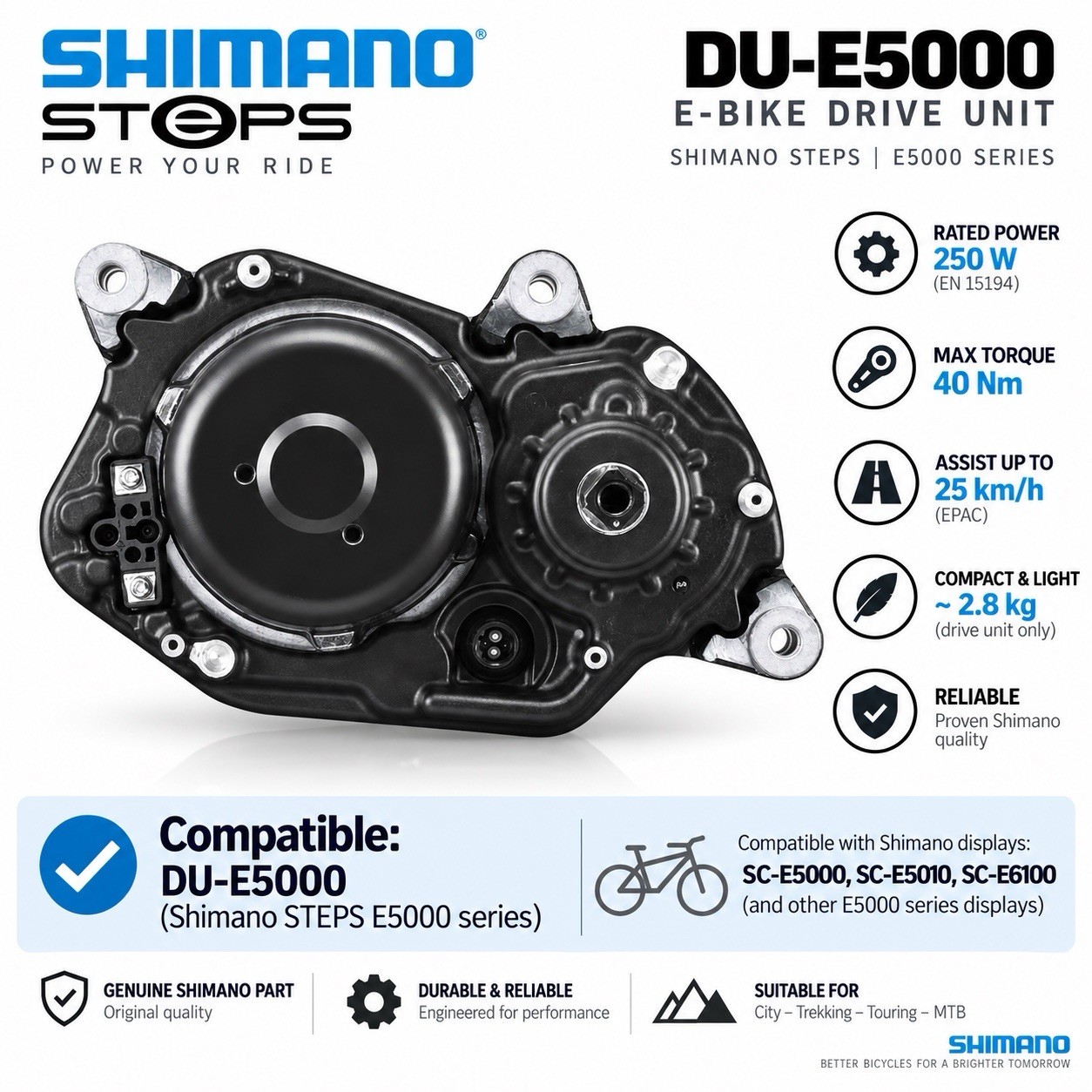 Shimano Steps DU-E5000 Drive Unit 36V NEW NEU