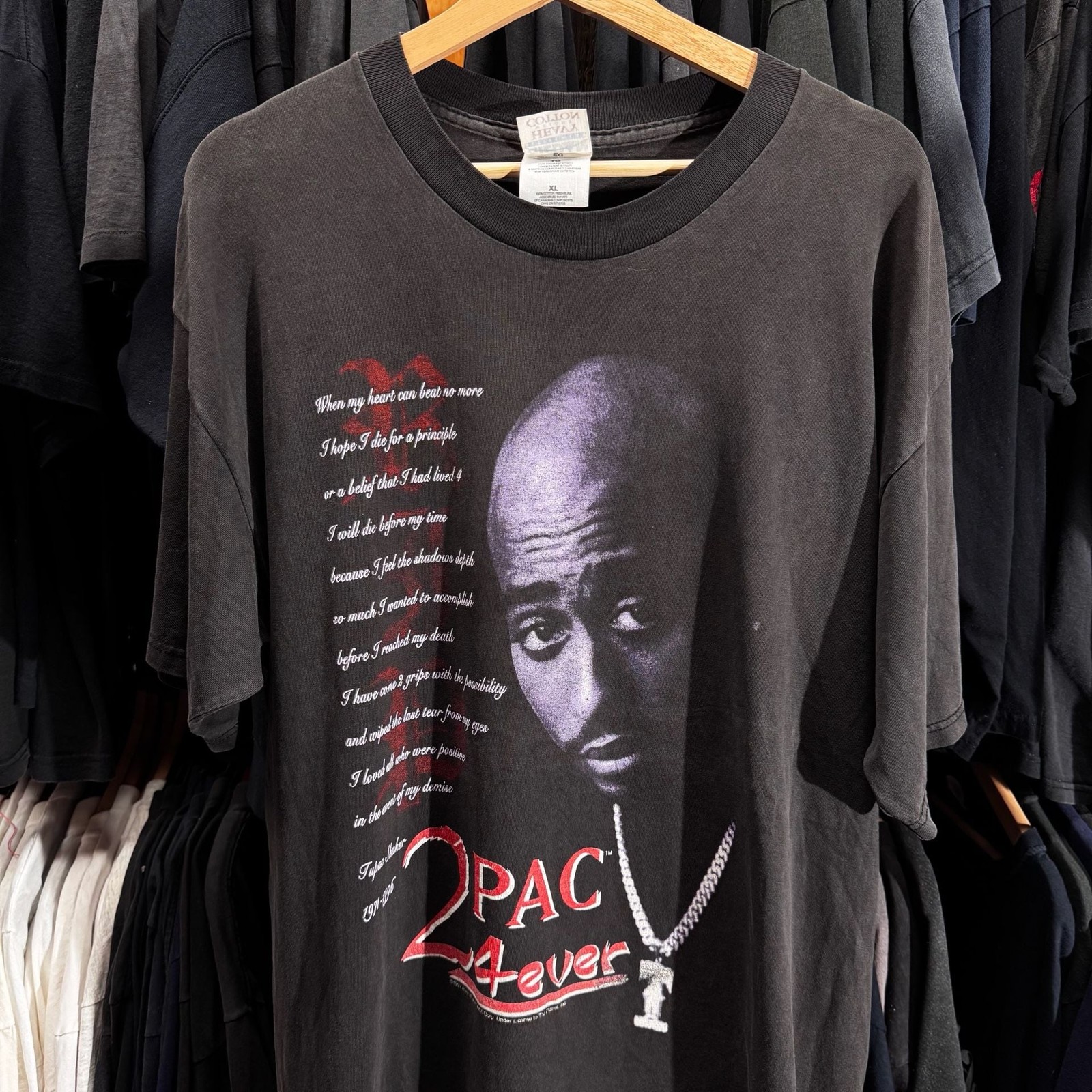 Vintage 1997 2Pac Tupac Shakur 4Ever T-Shirt Size XL