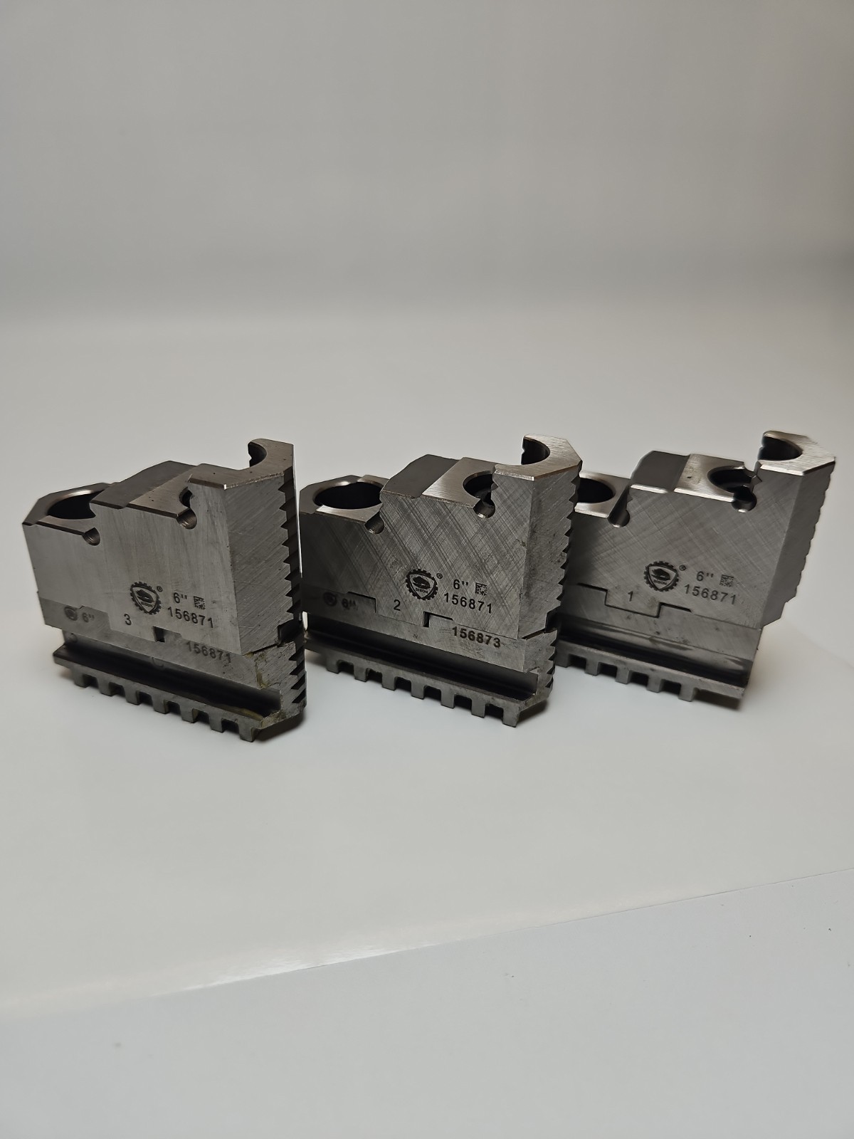 Bison 156871 2 Piece Jaws 3-Jaw Set Lathe Chuck Hard Top Jaws