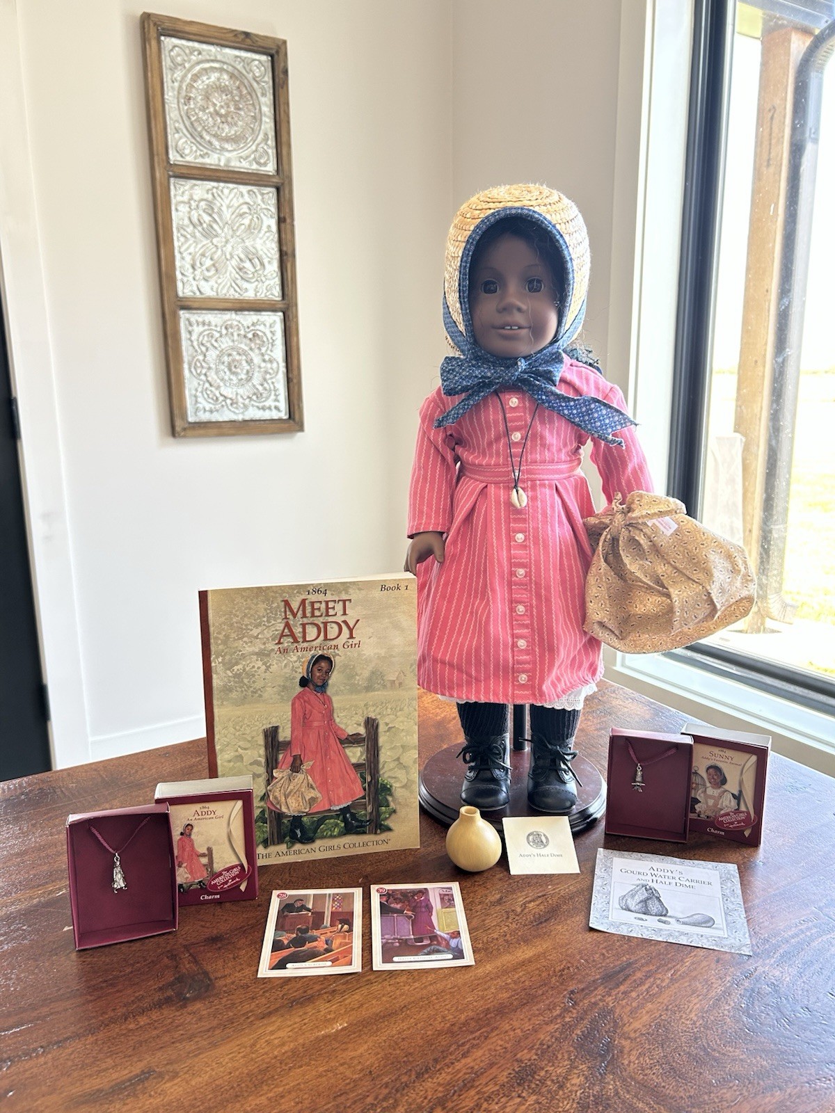 Vintage Pleasant Company Addy Walker 18” Doll Original Outfit Accessories Book
