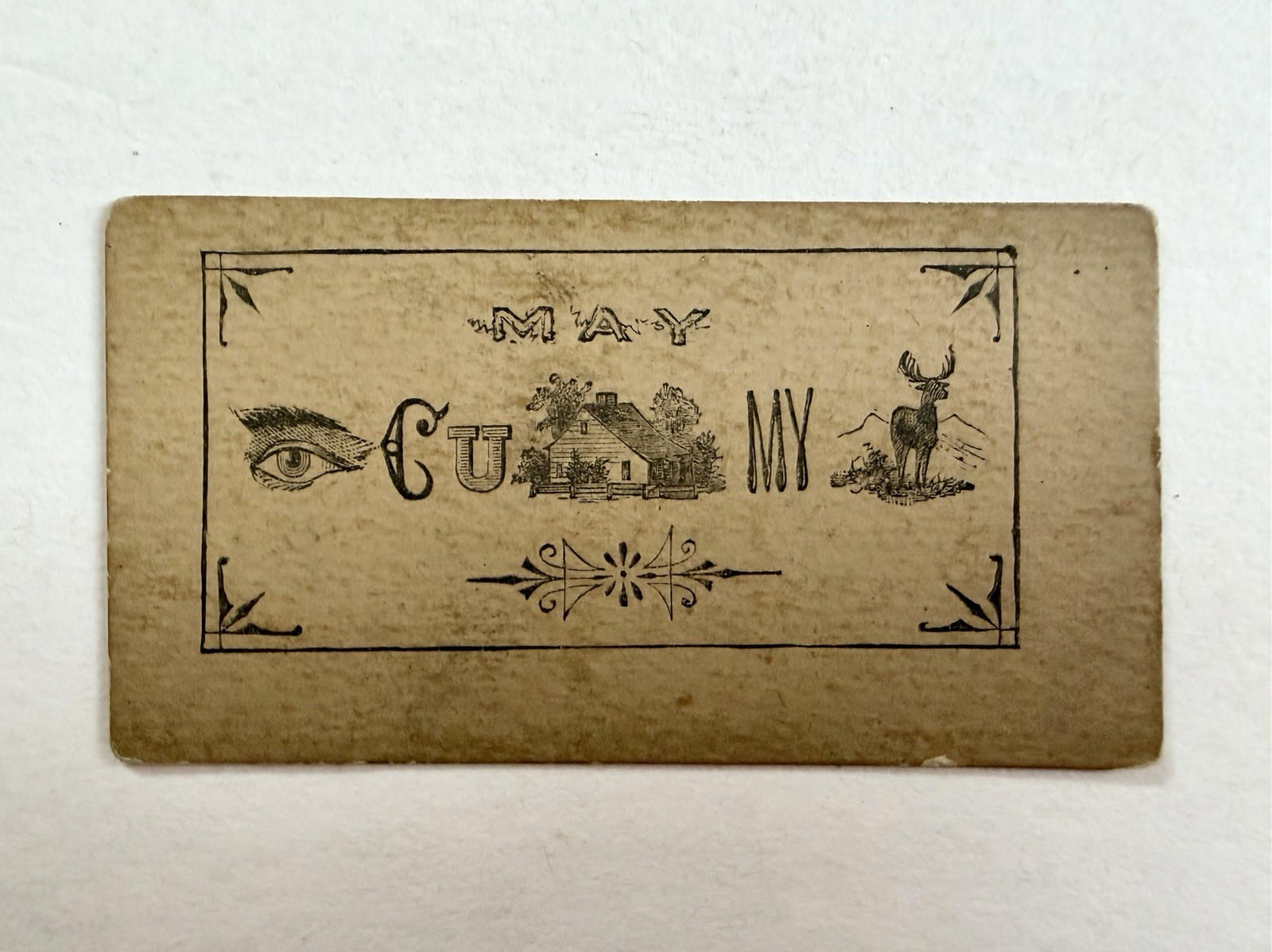 Antique Victorian Escort Card, Courting Flirtation, MAY I C U HOME MY DEAR? Antique Victorian Escort Card, Courting Flirtation, MAY I C U HOME MY DEAR?