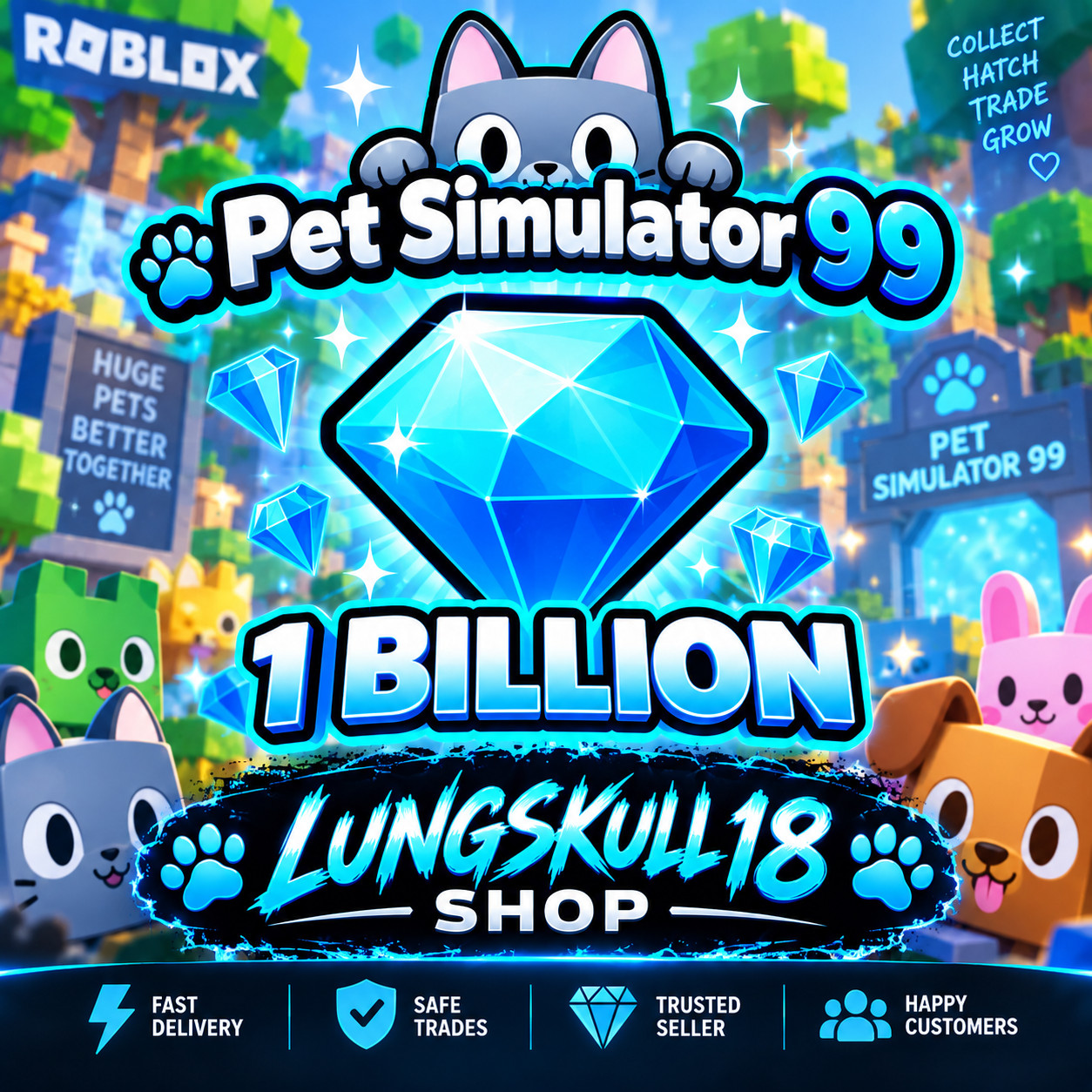 ✨Pet Sim 99✨1B-30B✨✨Gems✨PS99✨ PS99 Diamonds ✨Pet Sim 99✨1B-30B✨✨Gems✨PS99✨ PS99 Diamonds