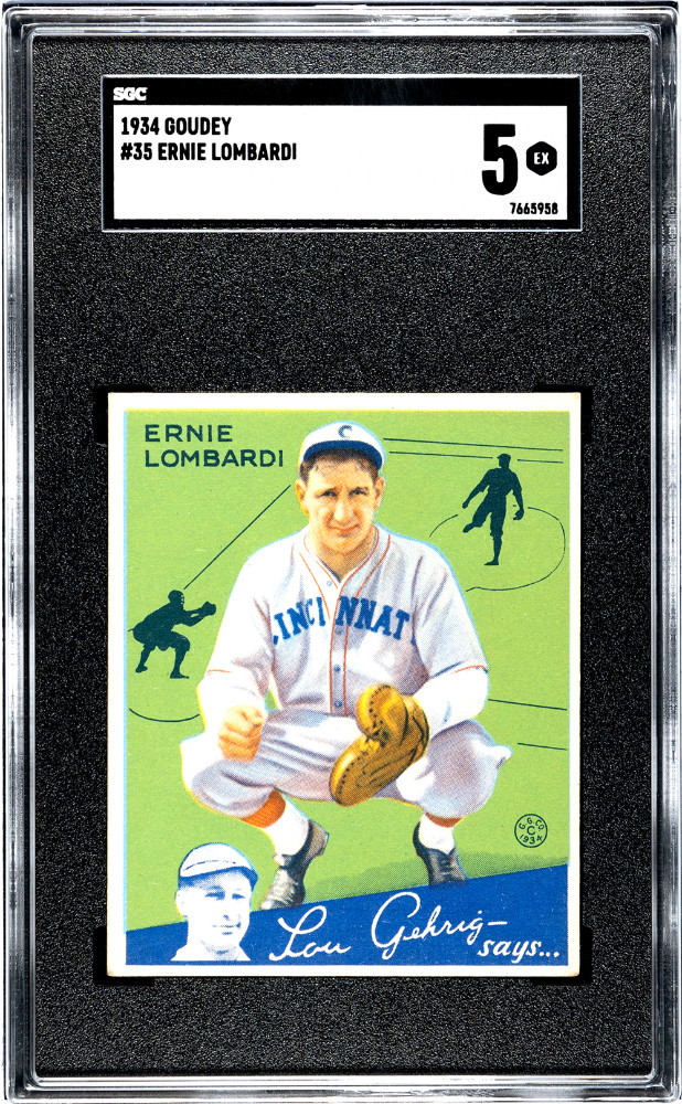 1934 Goudey #35 Ernie Lombardi SGC 5 **HOF Rookie** Extreemly Sharp Colors 1934 Goudey #35 Ernie Lombardi SGC 5 **HOF Rookie** Extreemly Sharp Colors