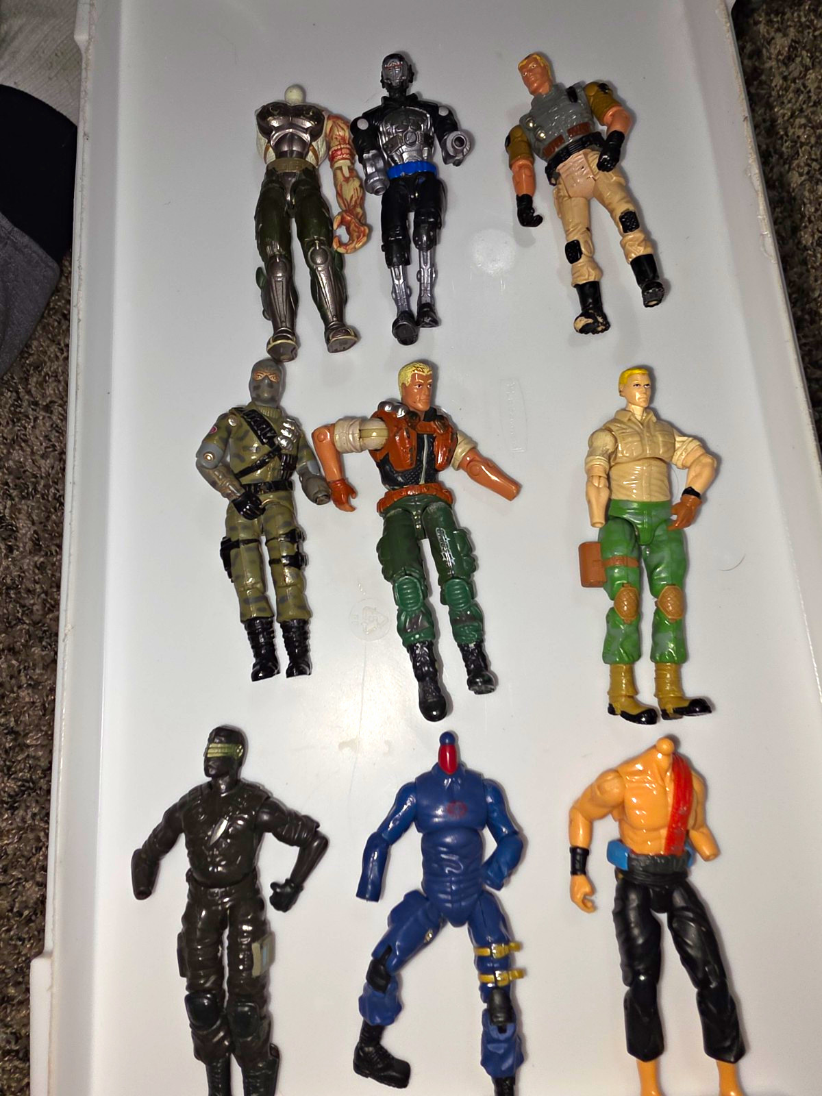Mixed Lot of 9 vintage G.I. JOE  figures 3.75\