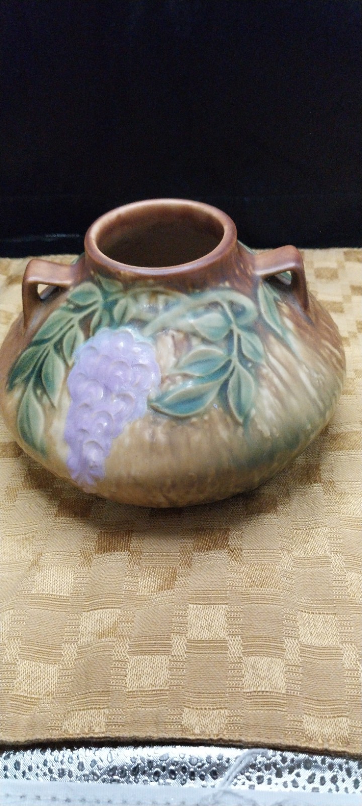Rosevile Pottery Wisteria with paper label on bottom Rosevile Pottery Wisteria with paper label on bottom